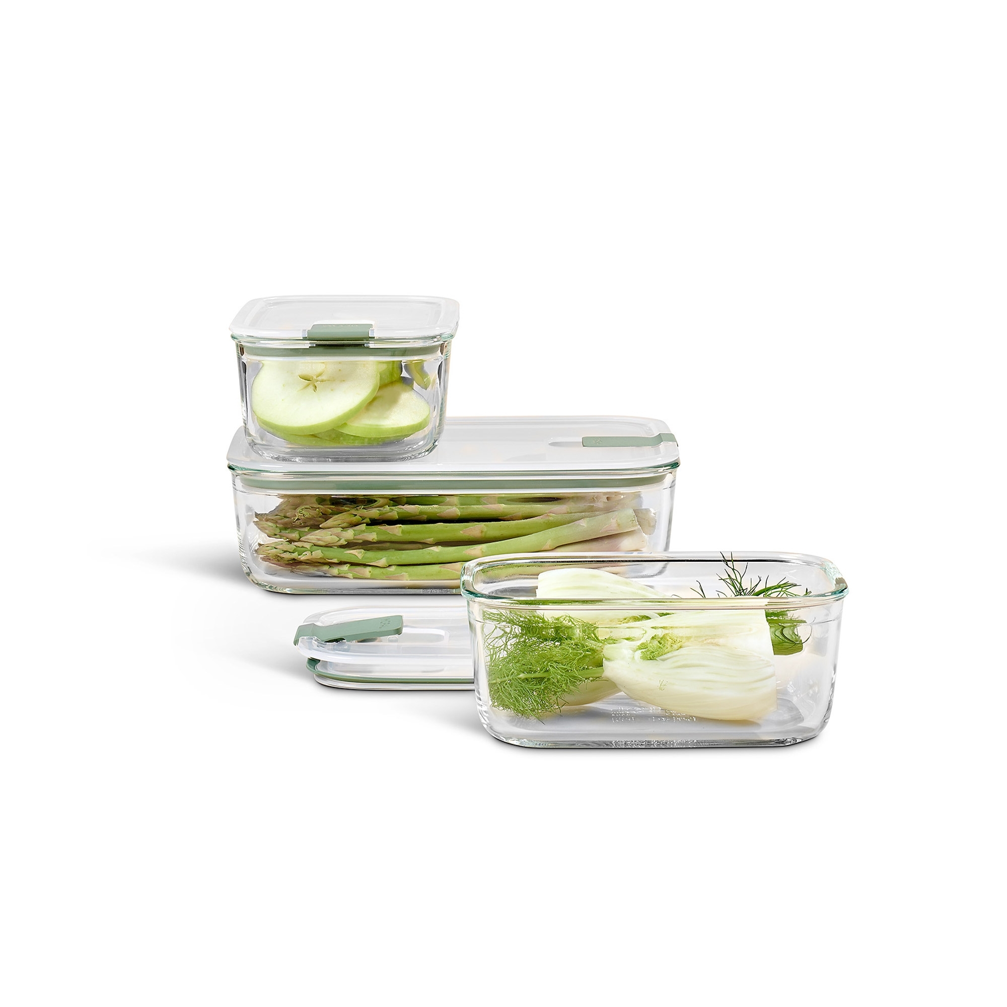 Mepal - Set glass easyclip 3-piece 2x700 ml+1500ml - nordic sage