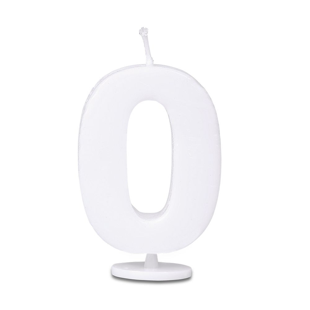 Städter - Candles Number - 4,5 cm - white with holder