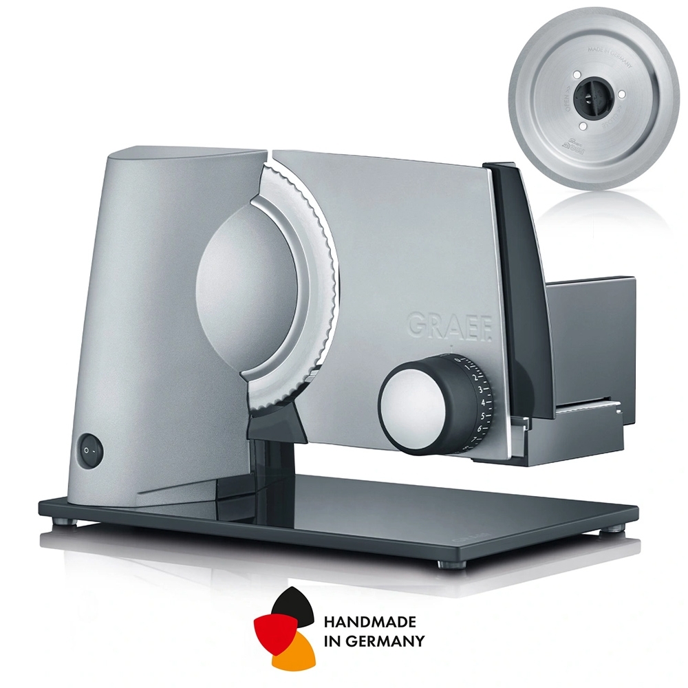 Graef S32020 TWIN premium food slicer on glass base
