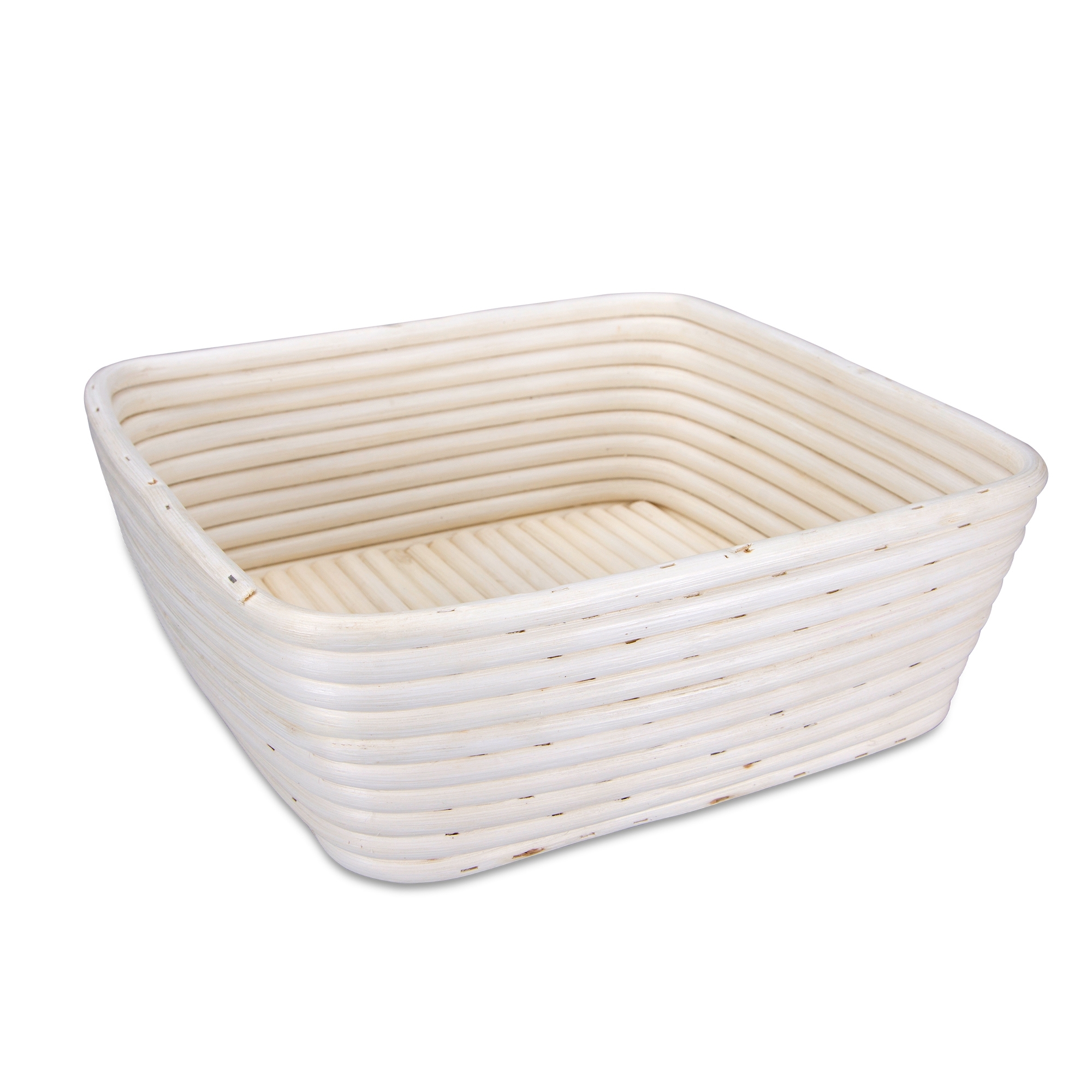 Städter - Gärkorb Quadrat mit Leinenüberzug, Rattan 25 x 25 cm / H 8,5 cm