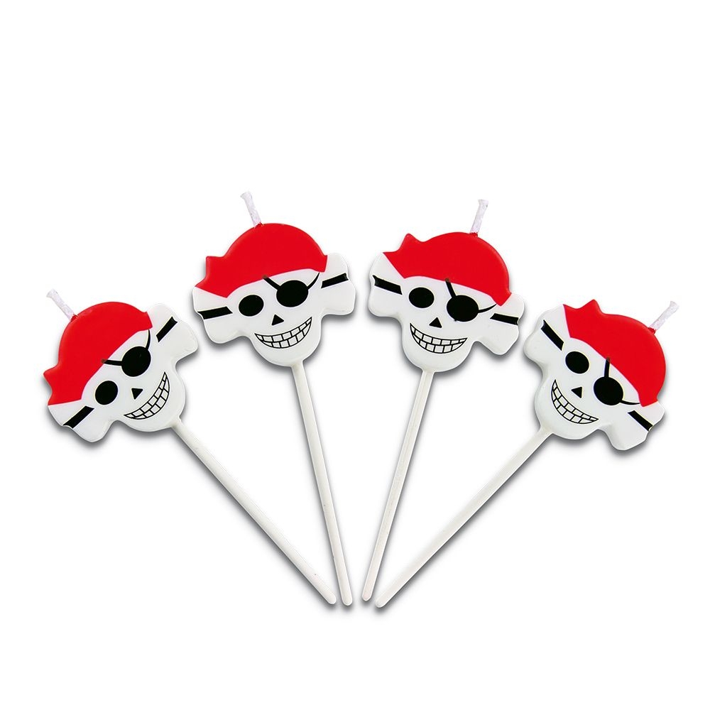 Städter - Candles Pirates - 3,5 x 9,5 cm - white Sticks - Set of 4 Städter - Candles Pirates - 3,5 x 9,5 cm - white Sticks - Set of 4