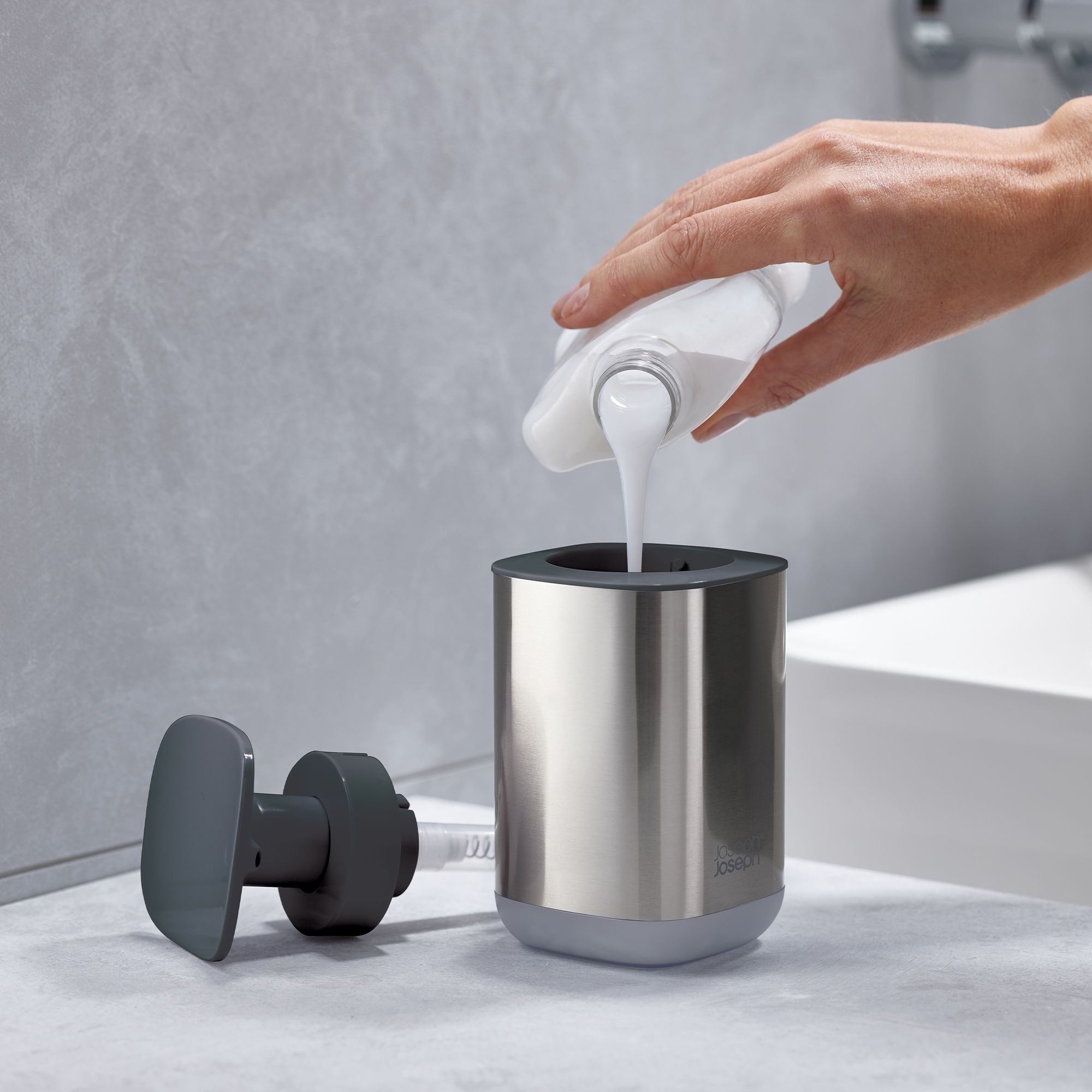 Joseph Joseph - Presto™ Steel Hygienic Soap Dispenser Joseph Joseph - Presto™ Steel Hygienic Soap Dispenser