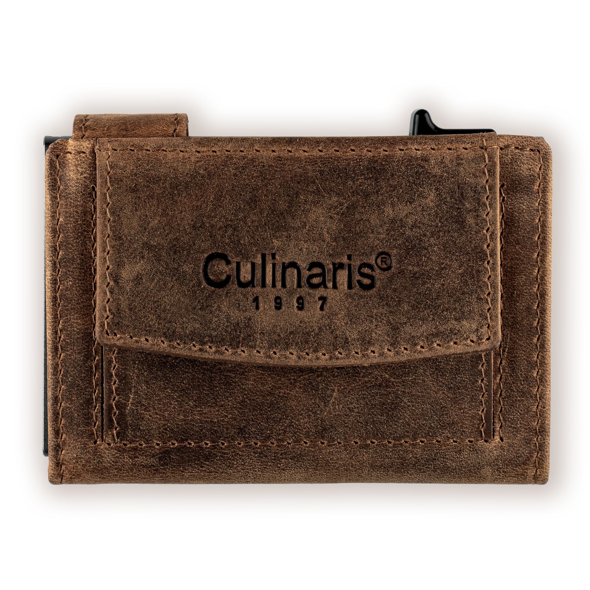 Card Case with Coin Pocket - Hunter Brown | Culinaris Wallet