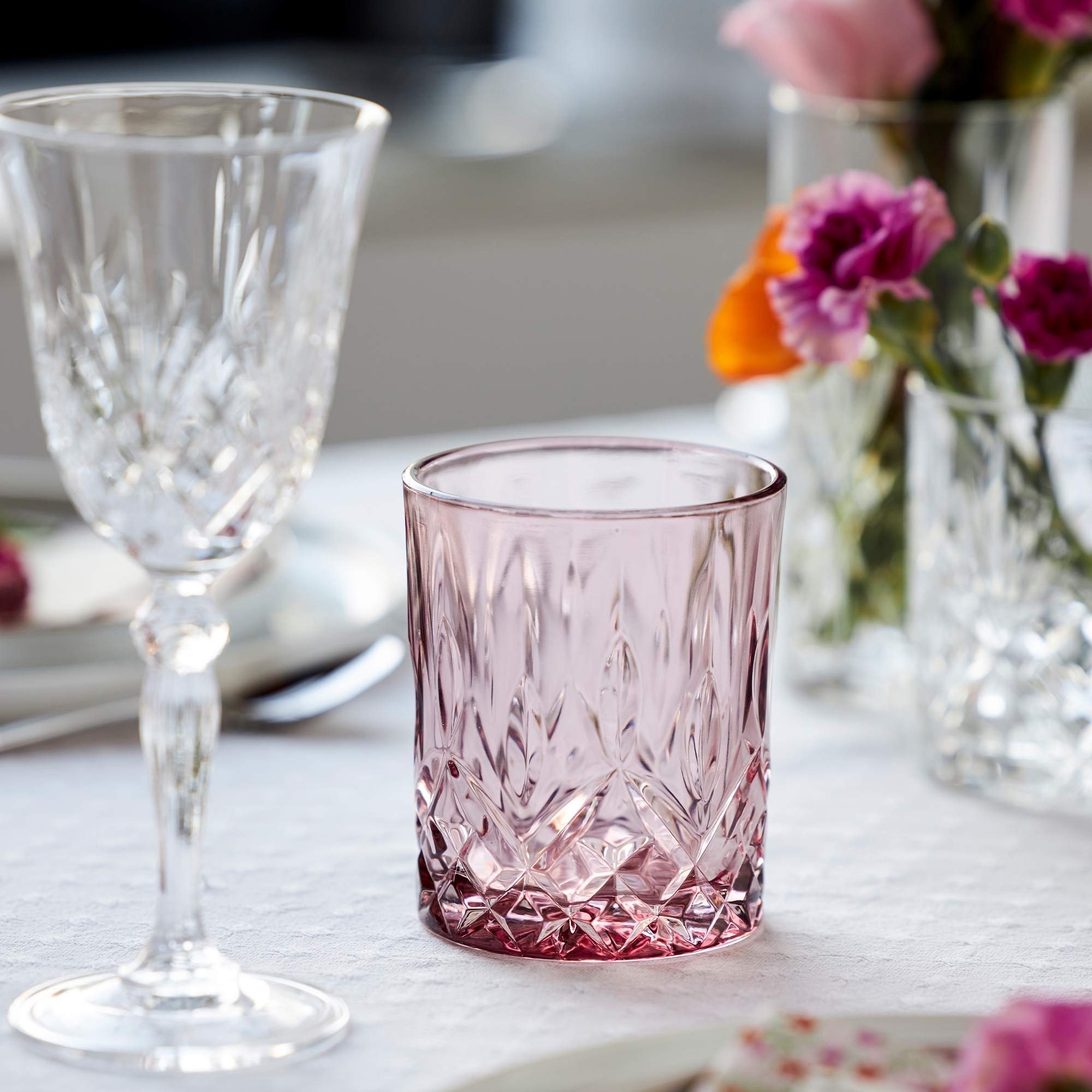 Lyngby Glas -Sorrento - Whiskyglas - 4 Stck. - Pink