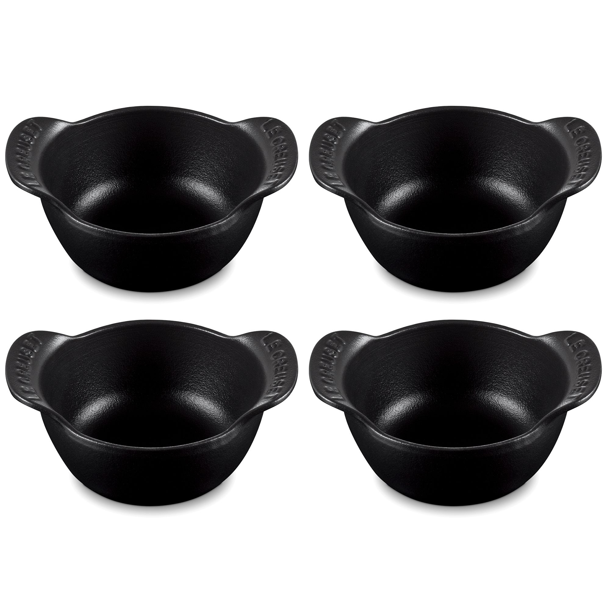 Le Creuset - Mini cocotte set of 4 without lid - Black matt - Gourmand Collection Le Creuset - Mini cocotte set of 4 without lid - Black matt - Gourmand Collection