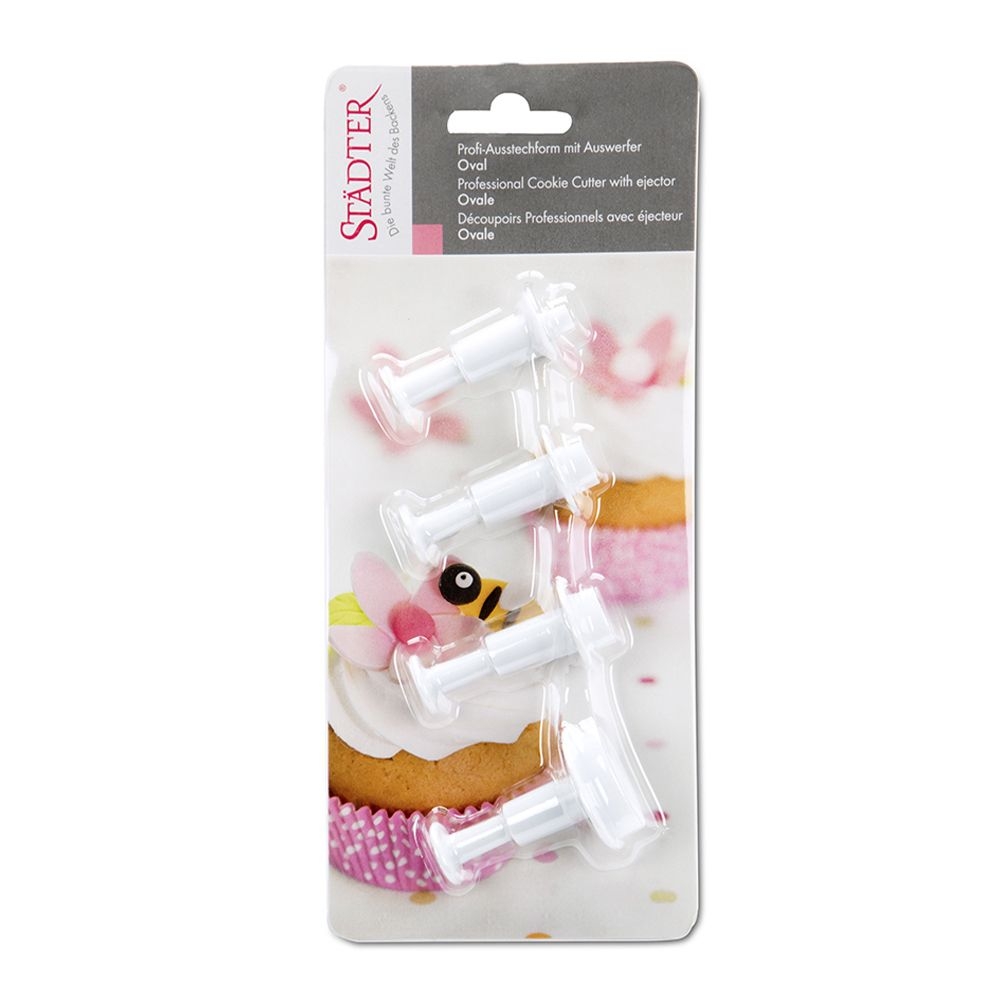 Städter - Ausstecher mit Auswerfer Ovale - 6 / 9 / 13 / 25 mm - Set, 4-teilig Städter - Ausstecher mit Auswerfer Ovale - 6 / 9 / 13 / 25 mm - Set, 4-teilig