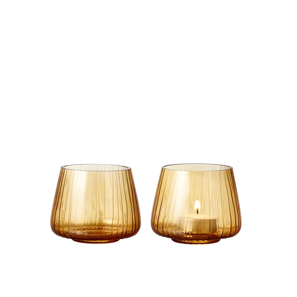 Bitz - Kusintha tealight holder - Set of 2 - amber