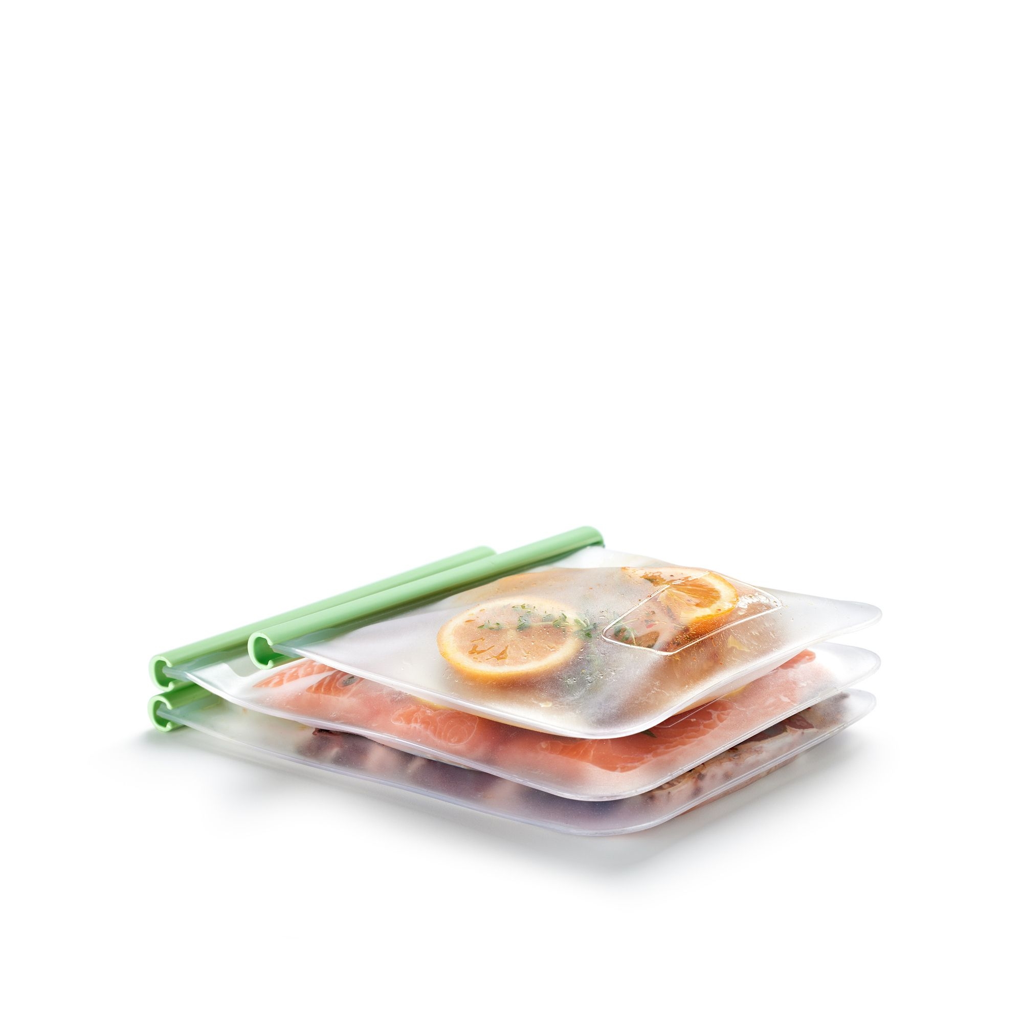 Lékué - Reusable silicone bags, set of 3 green