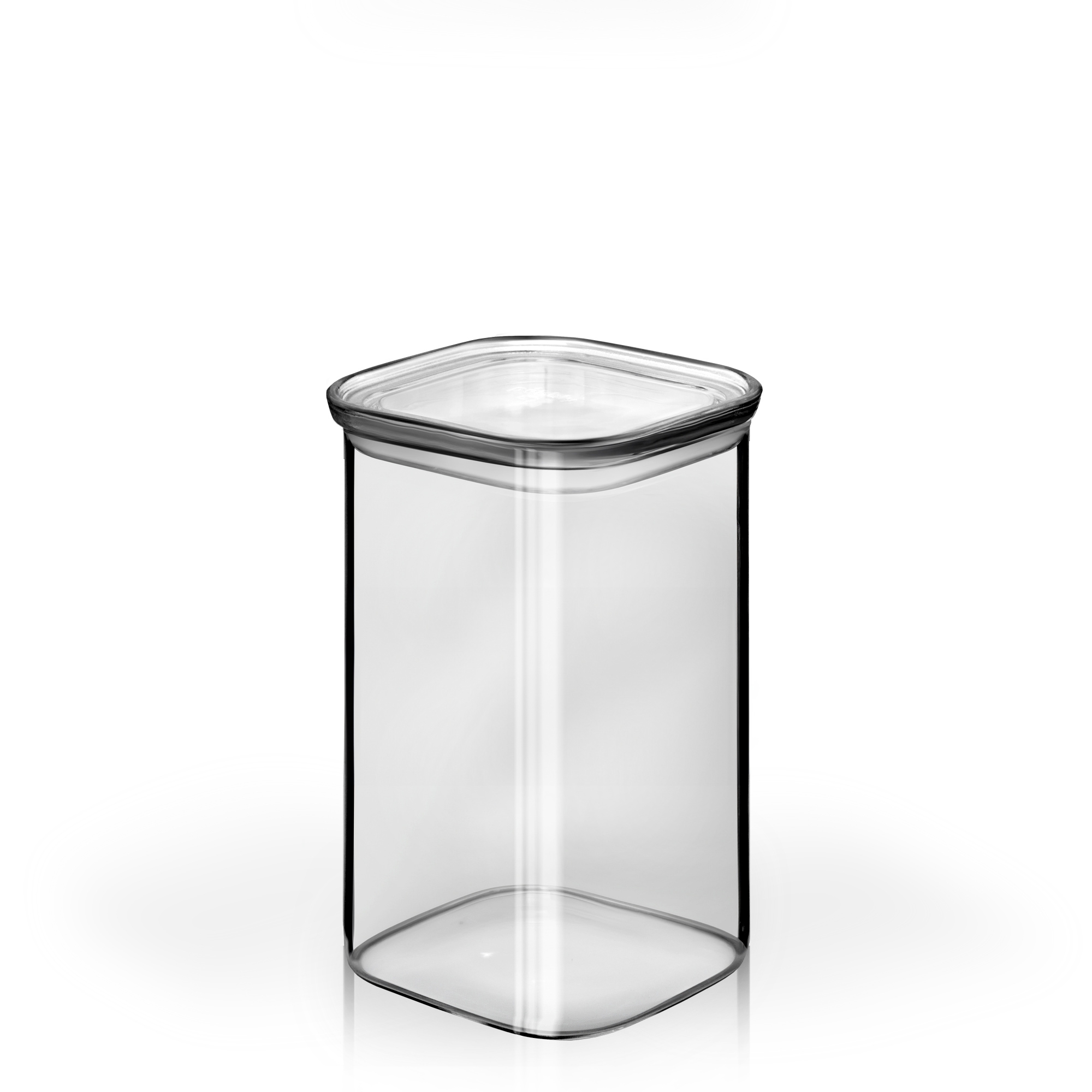 Pebbly - Square Storage Jar 1400 ml - Glass