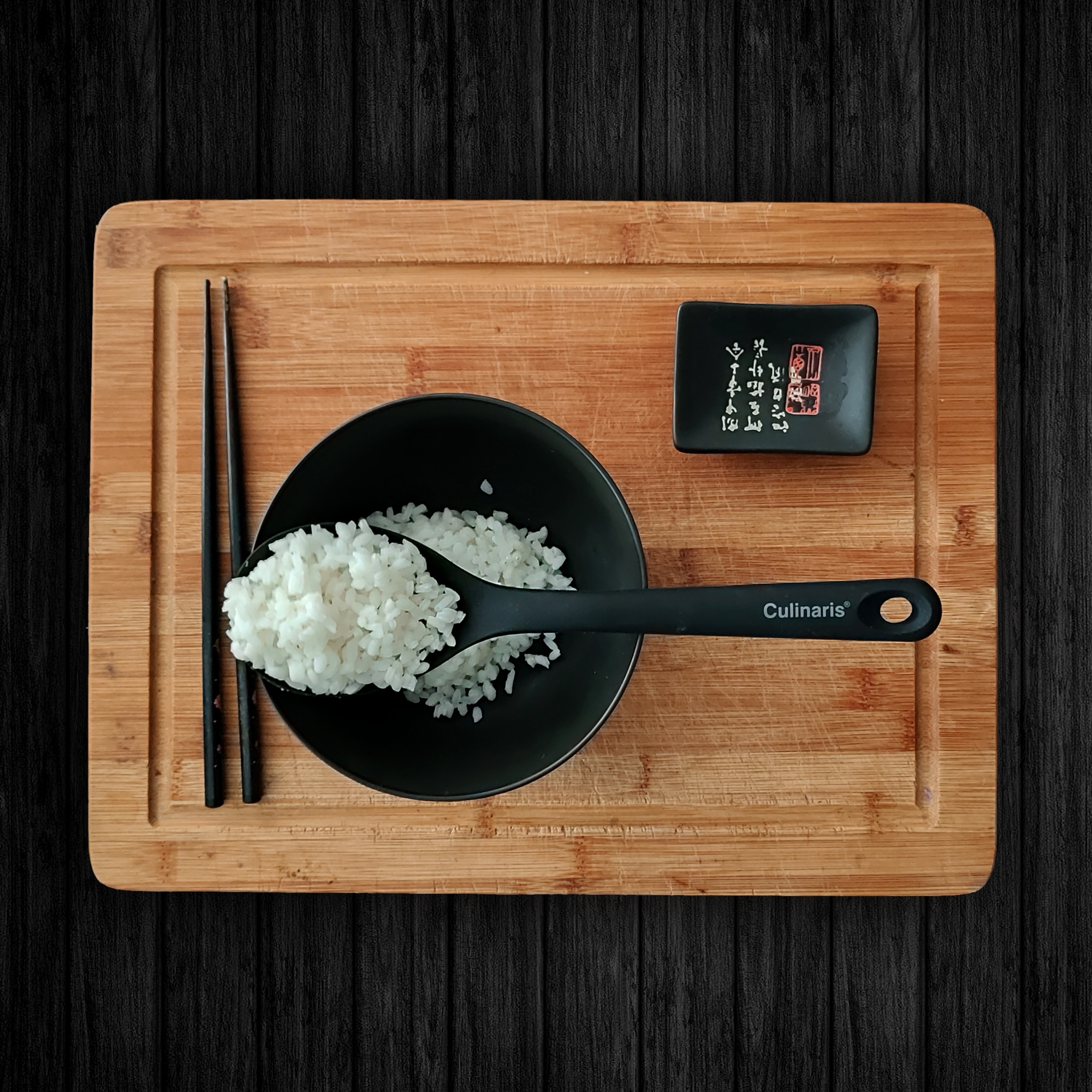 Reislöffel / Salatlöffel - Silikon - schwarz | Culinaris