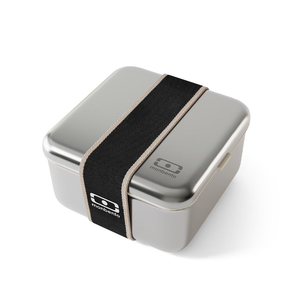 monbento - Sense L stainless steel lunch box, onyx black