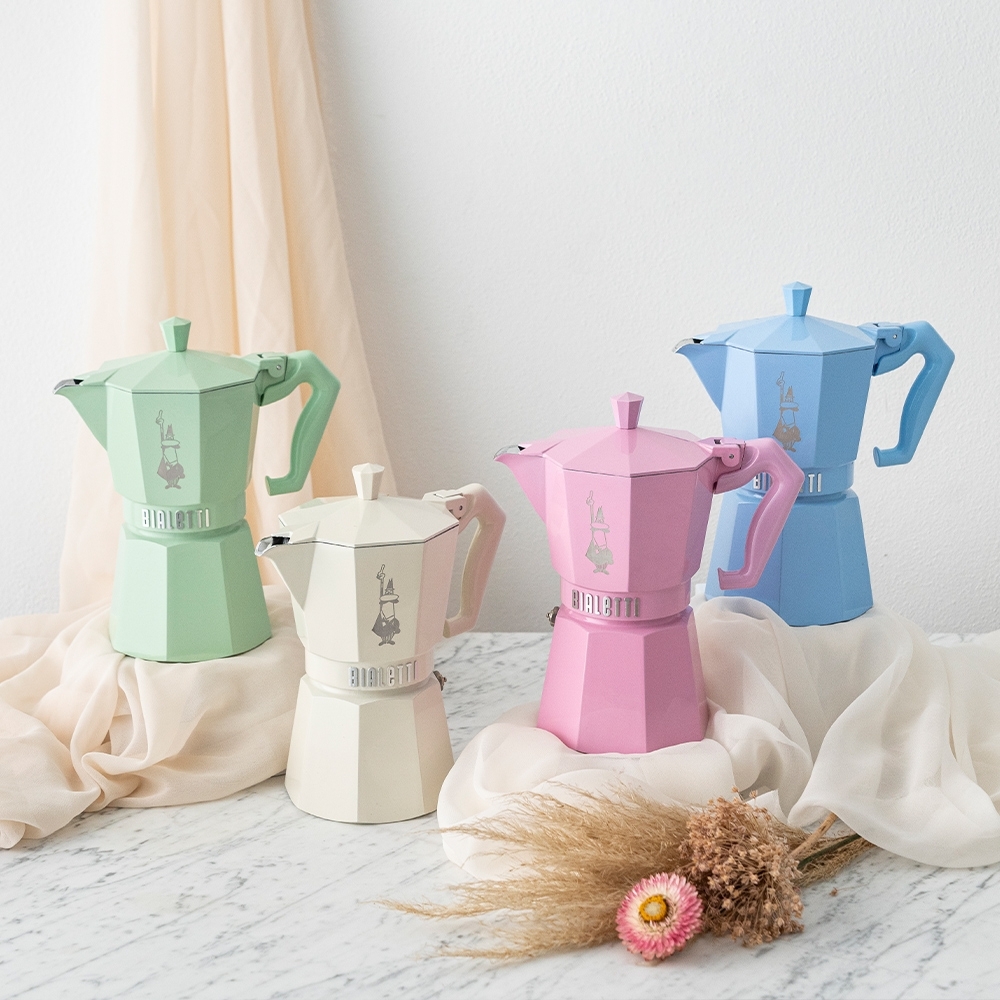 Bialetti - Espressokocher Moka Exclusive, 3 Tassen - hellblau
