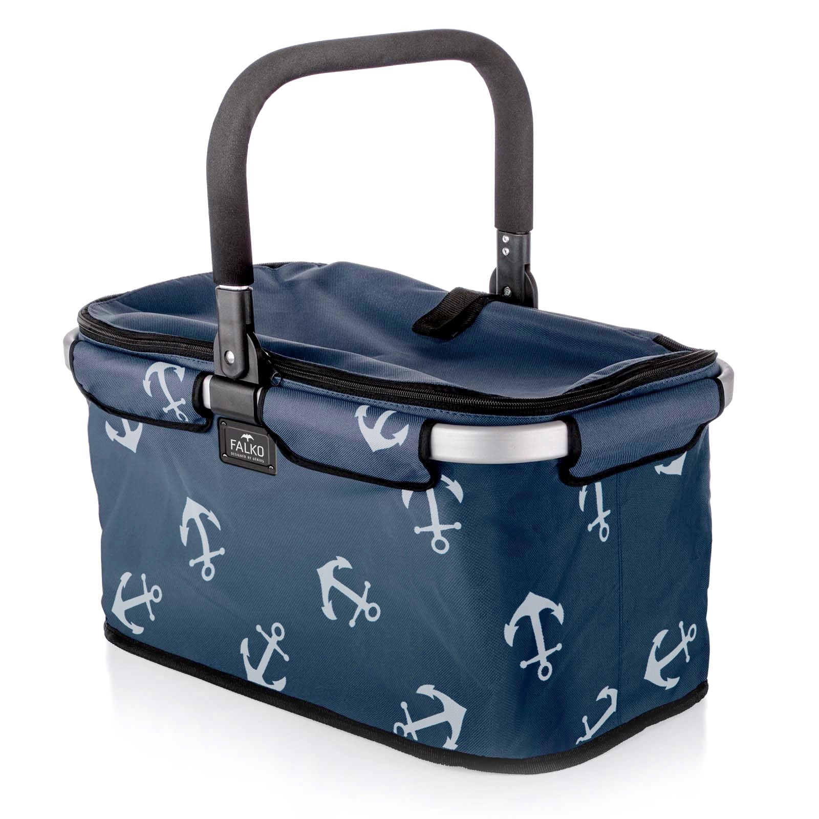 Genius - Shopping Basket Falko - Darkblue with Anchors Genius - Shopping Basket Falko - Darkblue with Anchors