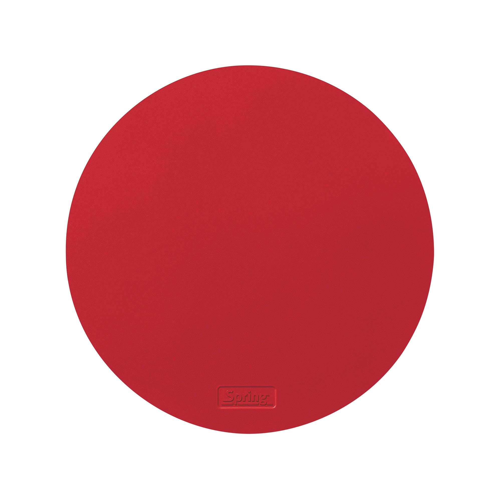 Round red silicone trivet by Spring