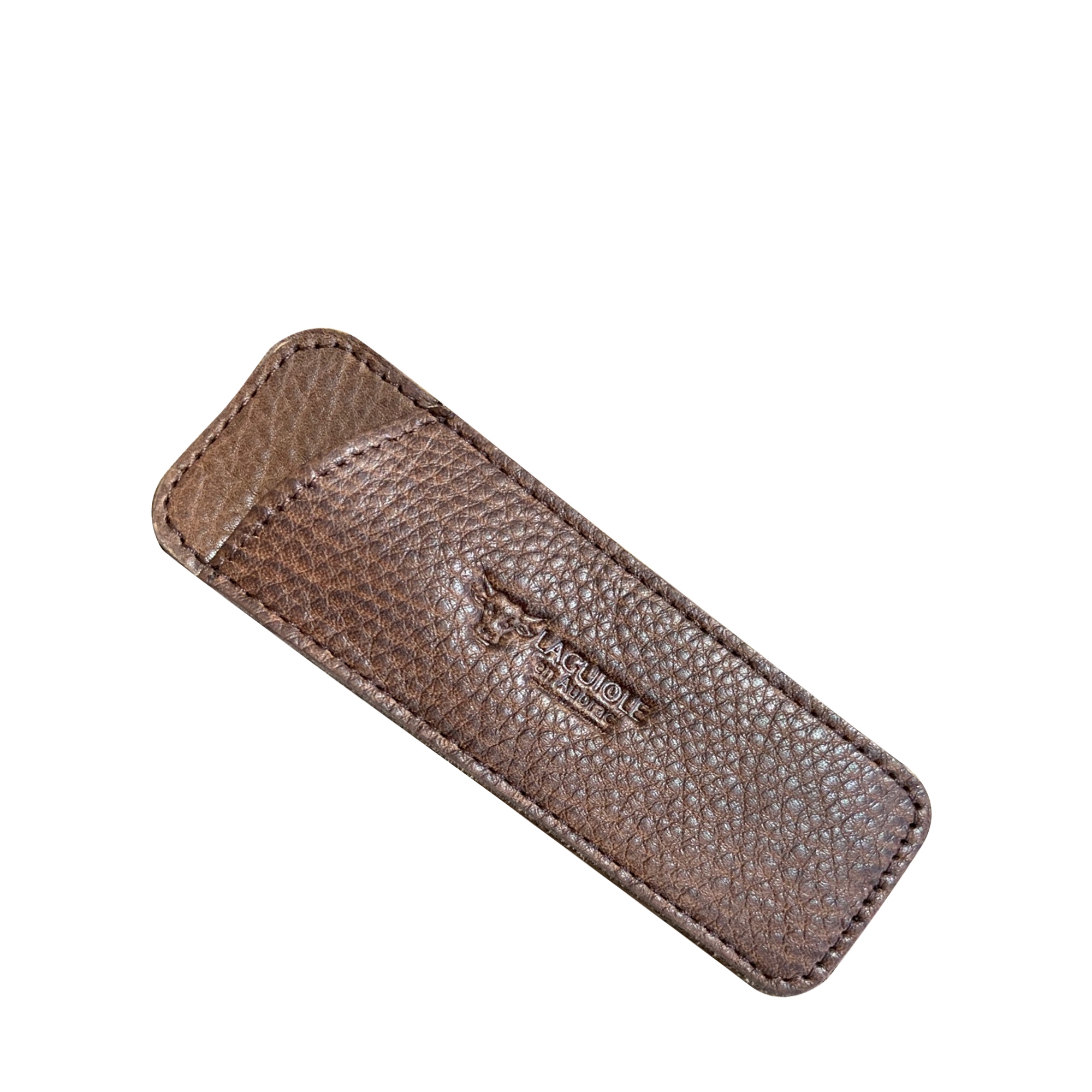 Laguiole - Leather case for 12 cm folding/pocket knife brown