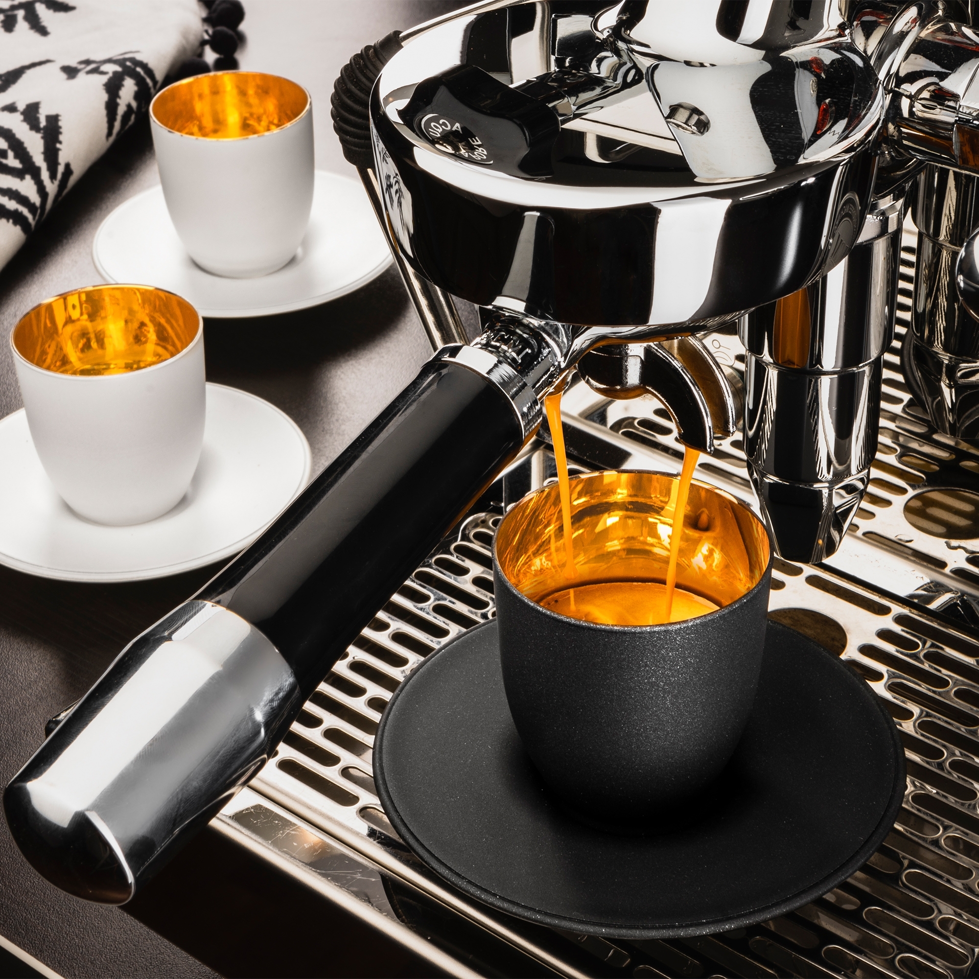 Eisch - COSMO COLLECT Espresso Set, white/gold