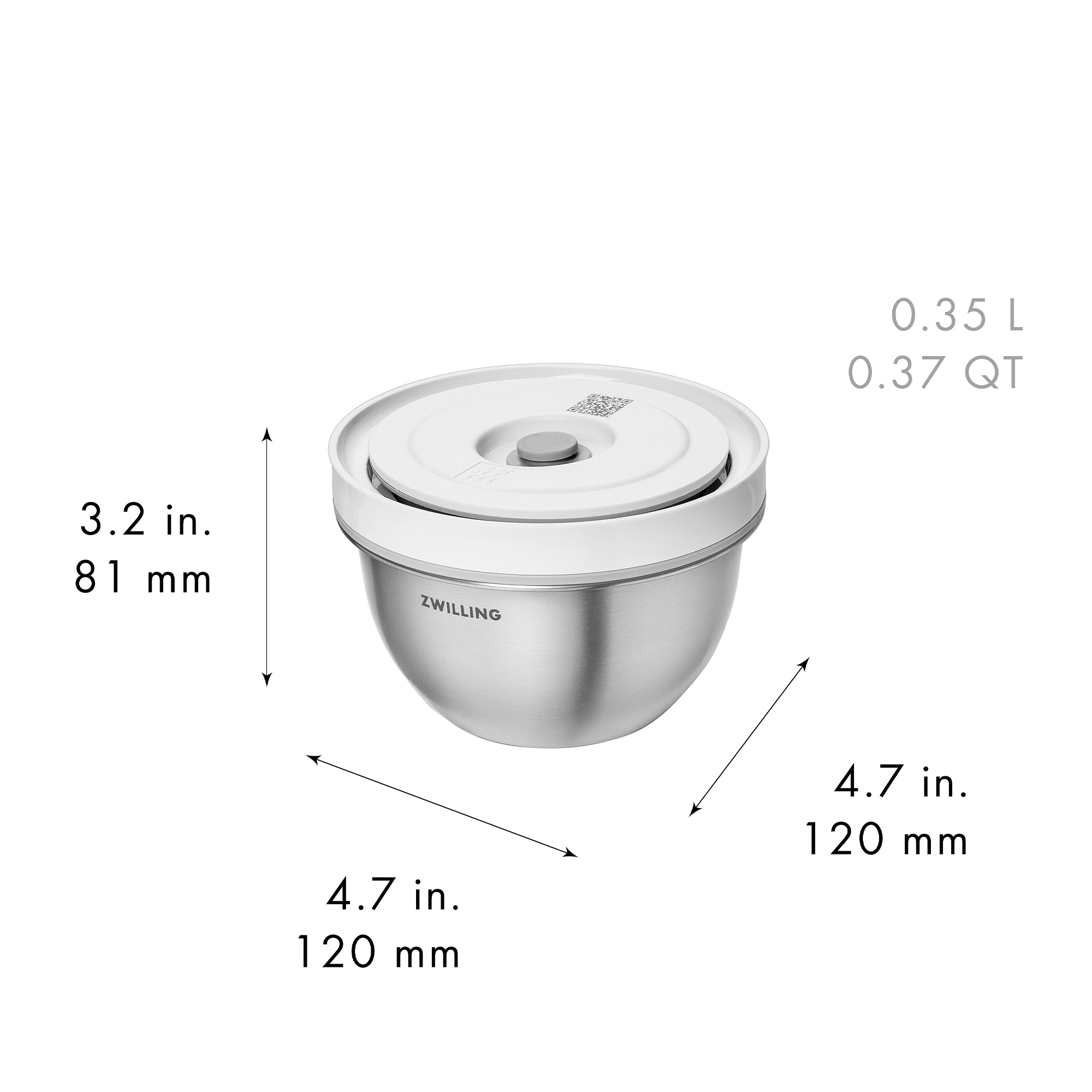 Zwilling stainless steel bowl with lid 0.35 L