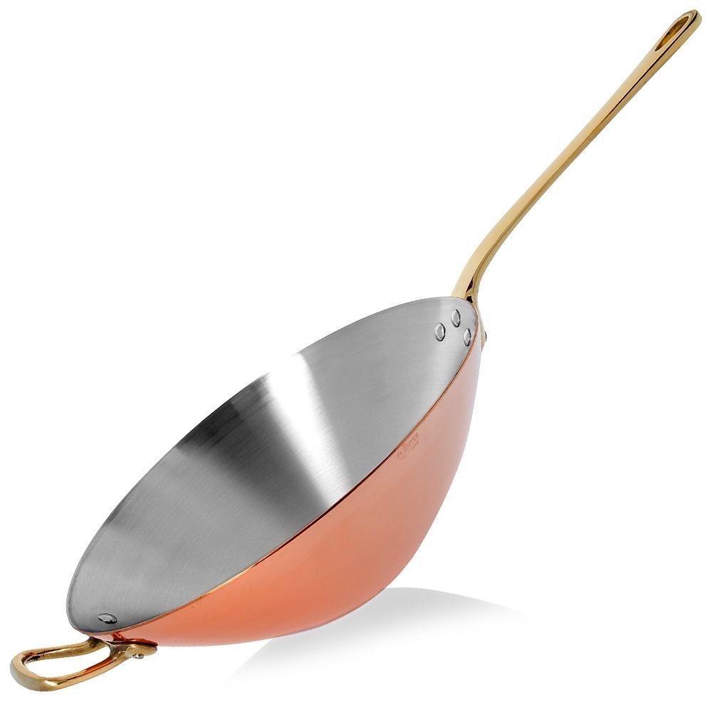 de Buyer - Copper Wok with brass handle 32 cm de Buyer - Copper Wok with brass handle 32 cm