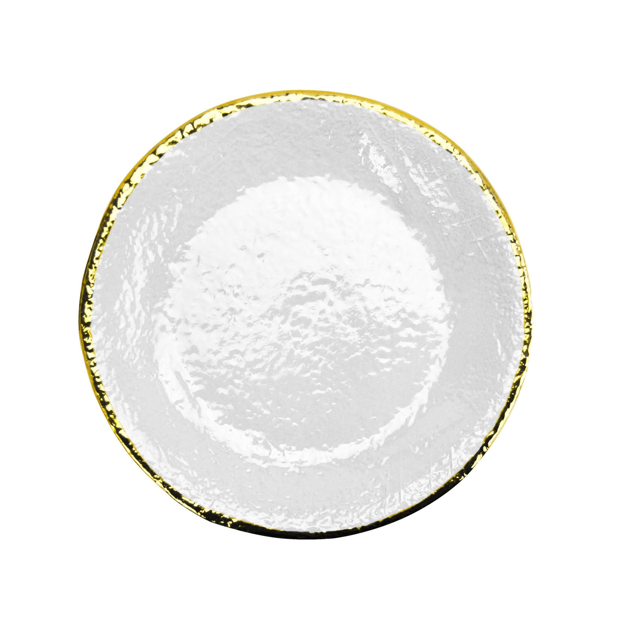 Arcucci - Dinner plate flat with golden rim - 26 cm - Latte-White