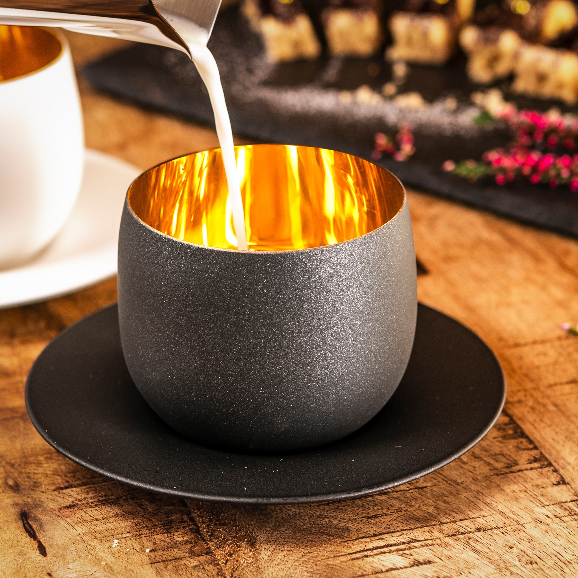 Eisch - Cappuccino Set COSMO, black/gold