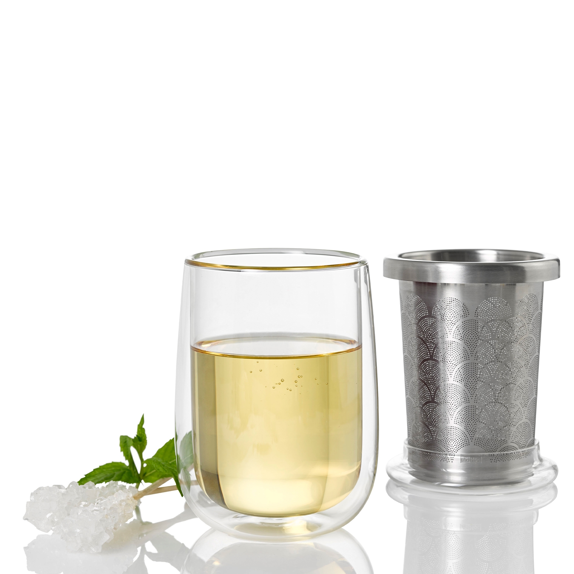 AdHoc - Fusion Glass Teacup with Tea Strainer