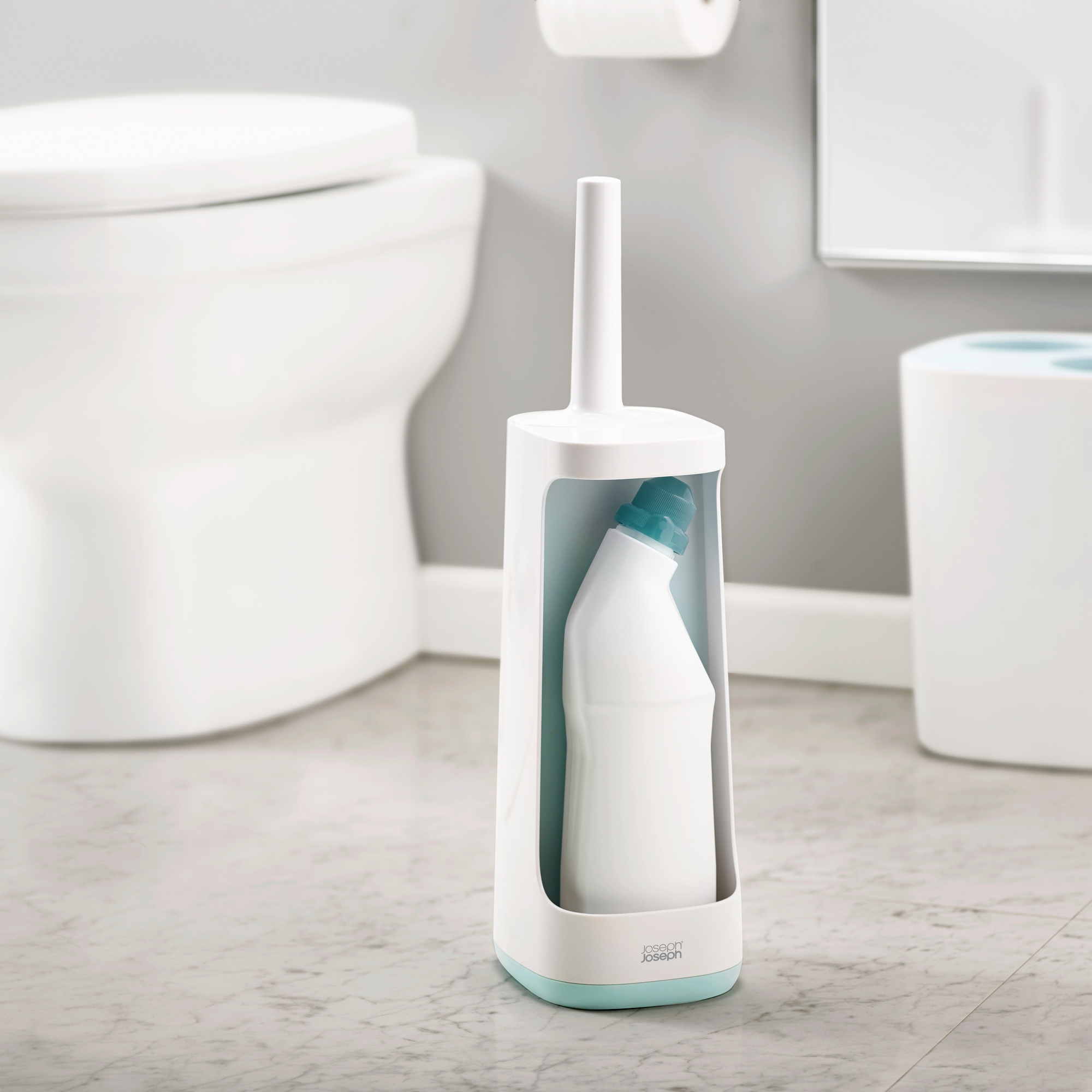 Joseph Joseph - Toilettenbürste mit Aufbewahrungs-Caddy Flex™ Plus weiß/blau