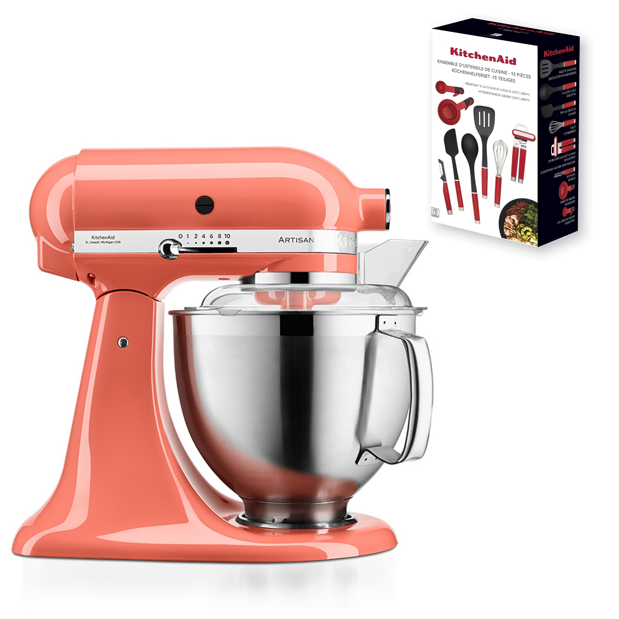 KitchenAid - Artisan Küchenmaschine 5KSM185PS - Set - Coralle