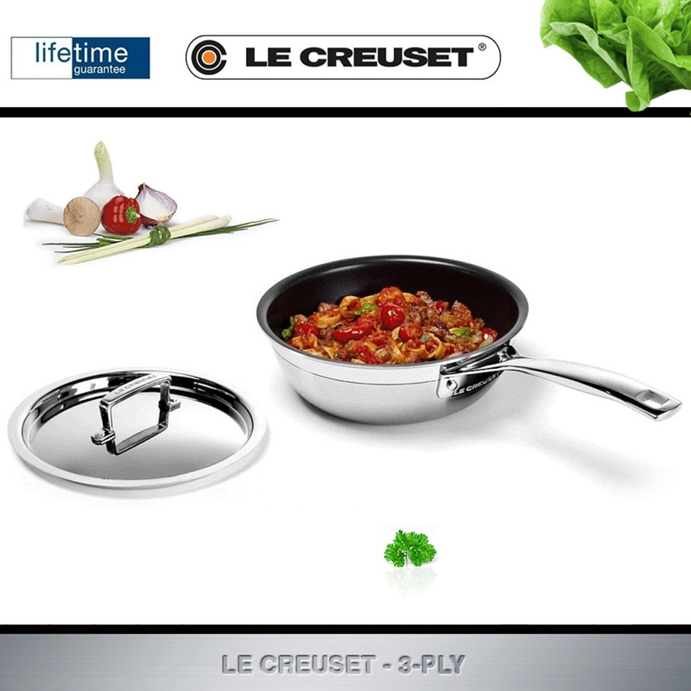 Le Creuset - 3-ply Sauté Pan - Non-Stick, 24 cm / 9,4""