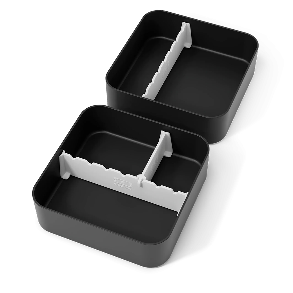monbento - Flex lunchbox with compartments and cutlery, black