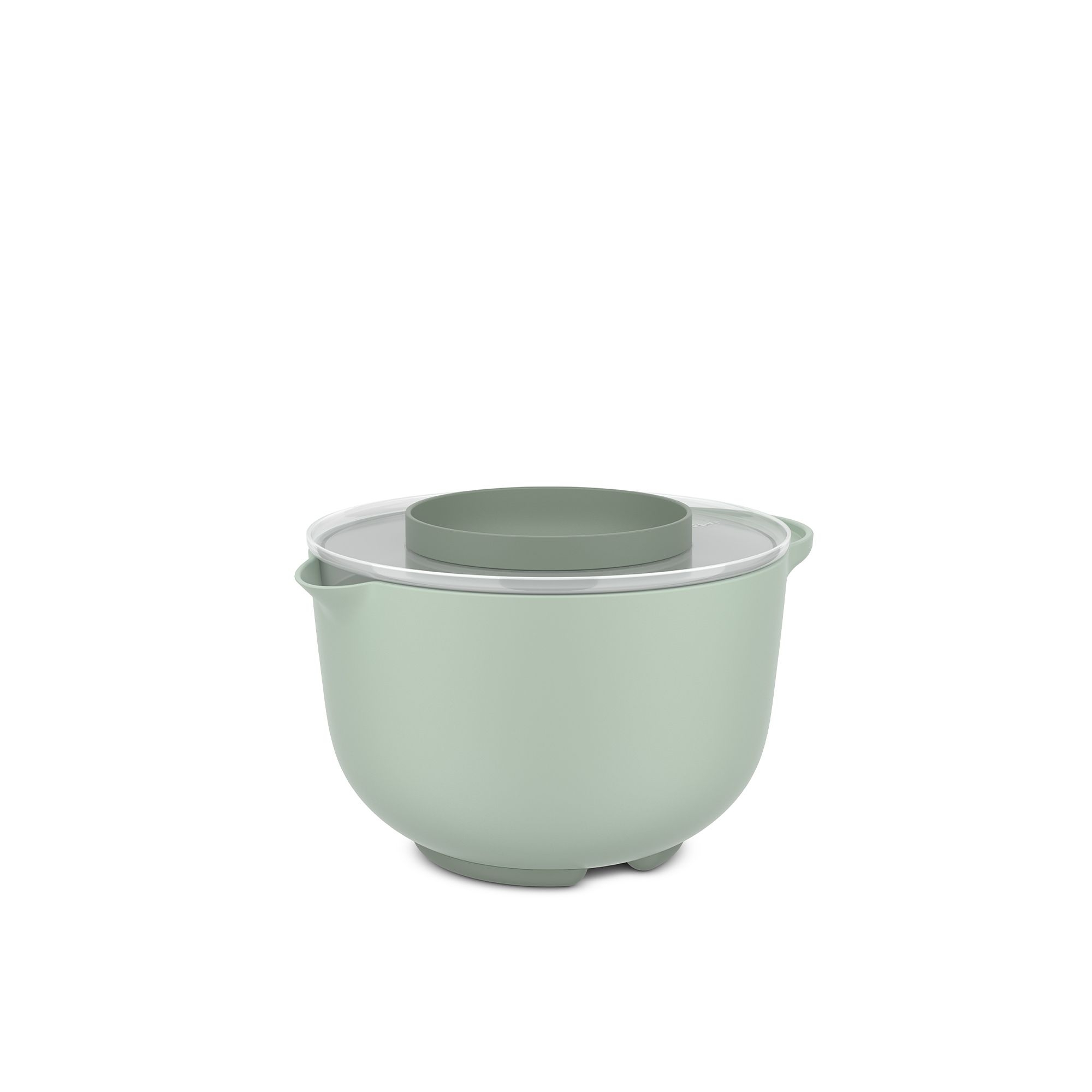 Mintgrüne Kunststoff-Rührschüssel mit Deckel, 3 Liter