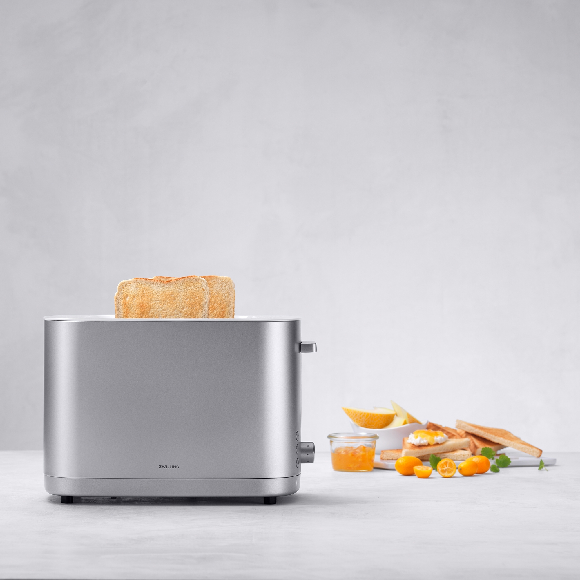 ZWILLING - Toaster mit Brötchenaufsatz | ENFINIGY | 2 Schlitze kurz | Silber