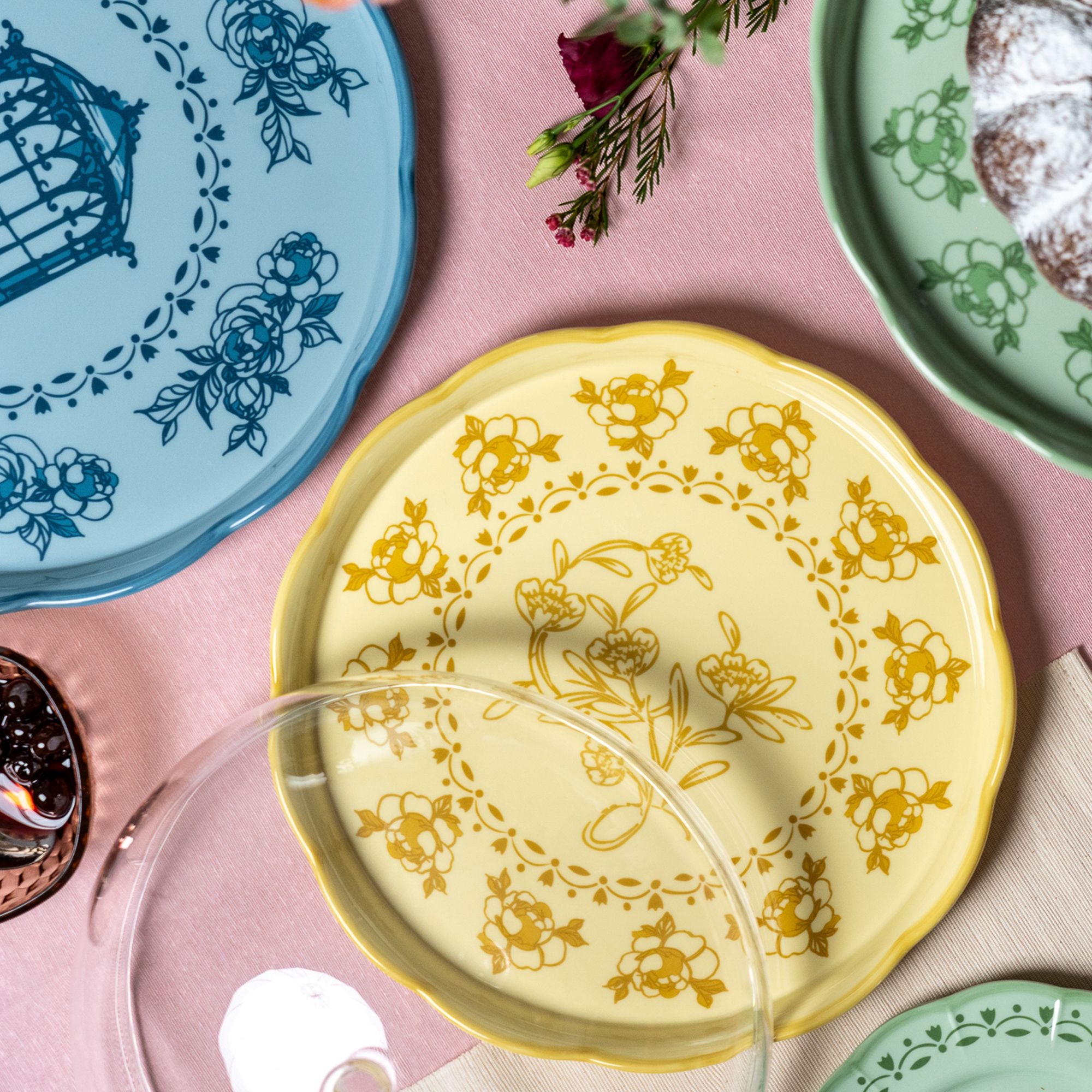 Guzzini – Large round tray 'JOSEPHINE' - Dusty Green