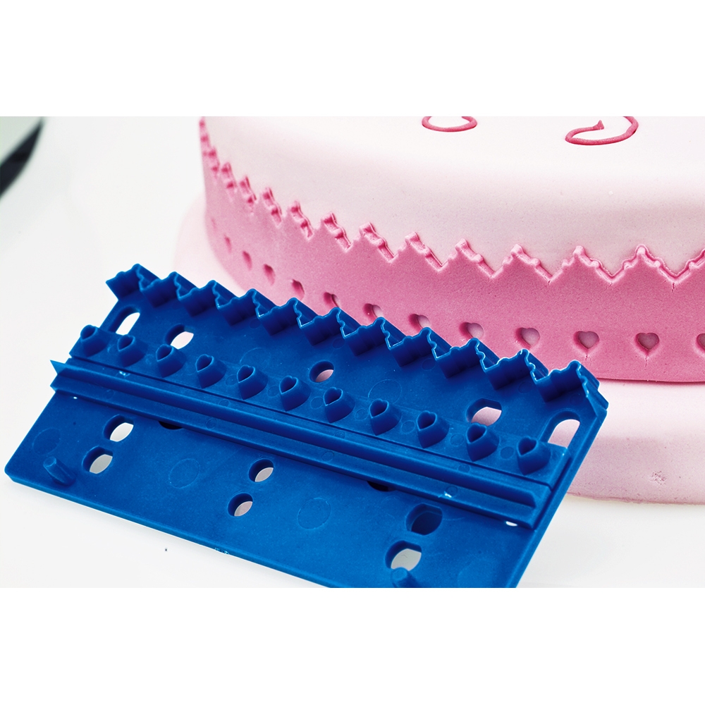 Städter - Fondant embossing stamp Border ca. 14,5 cm blue Set, 3-teilig