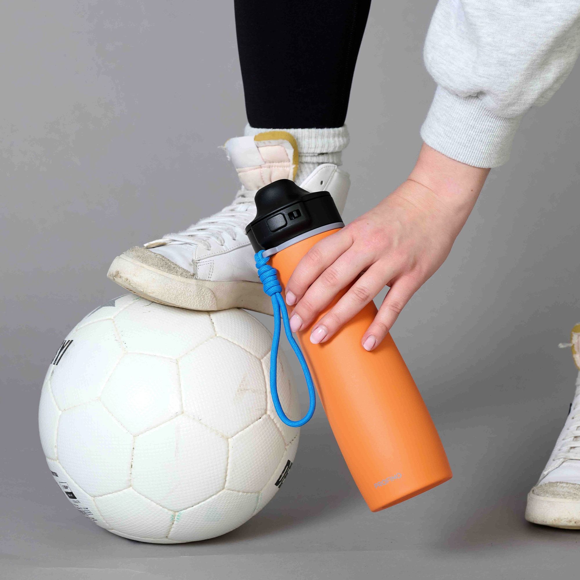 Profino - Stainless steel Active Sports Bottle - 600 ml - Orange