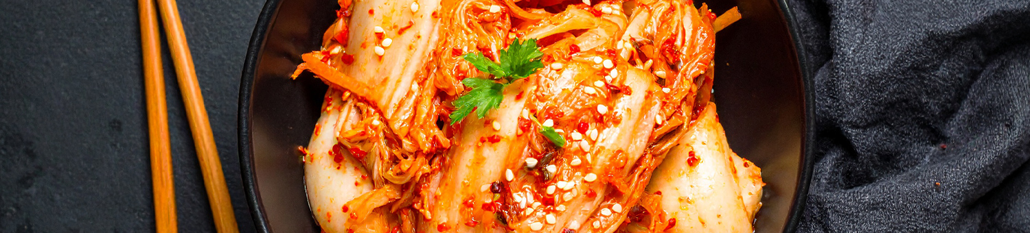 Close-up of spicy Chinese cabbage kimchi