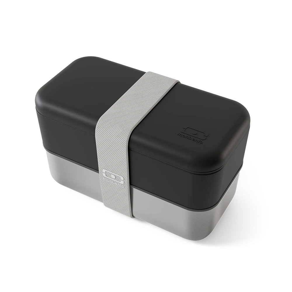 monbento - MB Sense Original - Lunch box with a stainless steel compartment, onyx