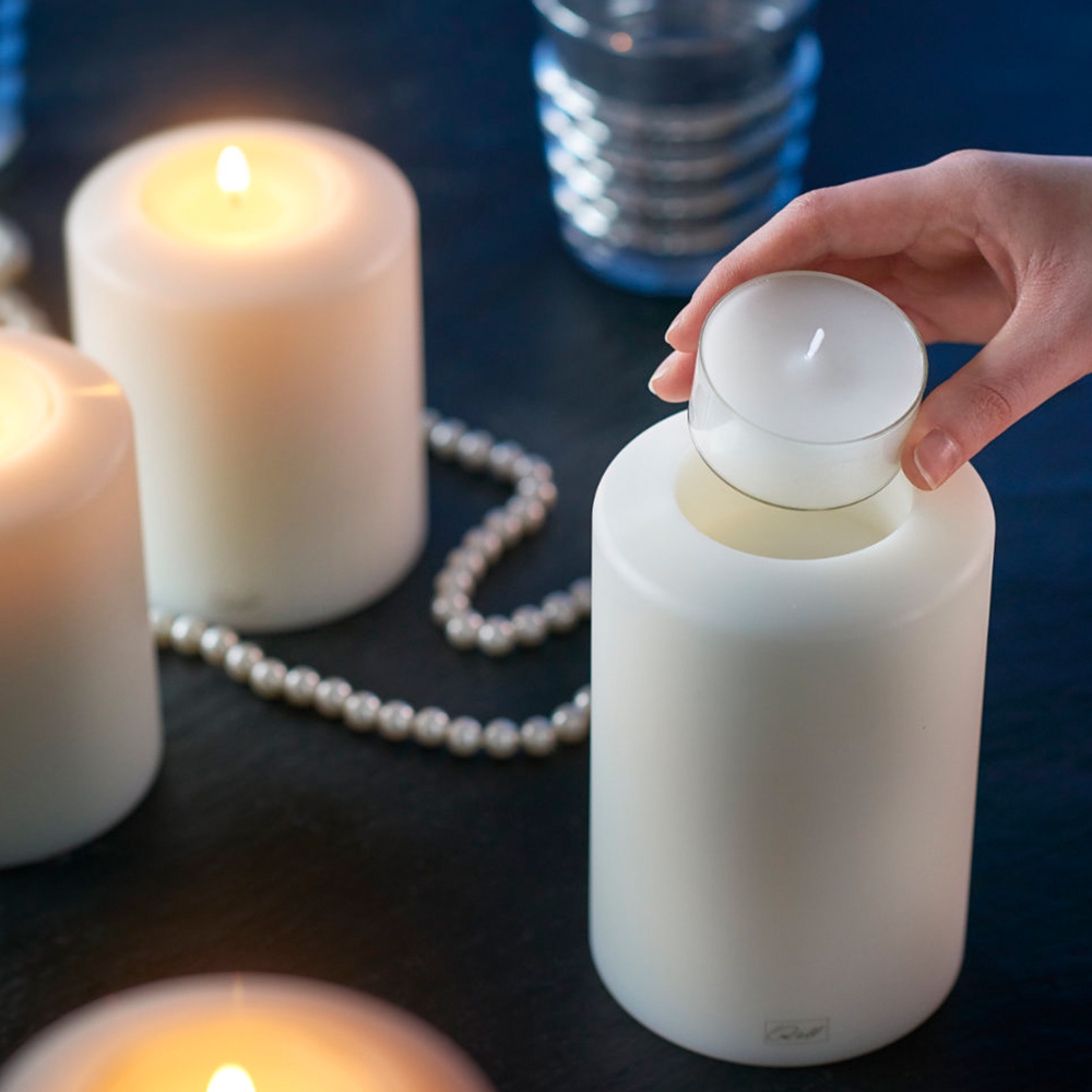 Qult Farluce Trend - Tealight Candle Holder - vanilla - Ø 8 cm H 9 cm - Set of 4