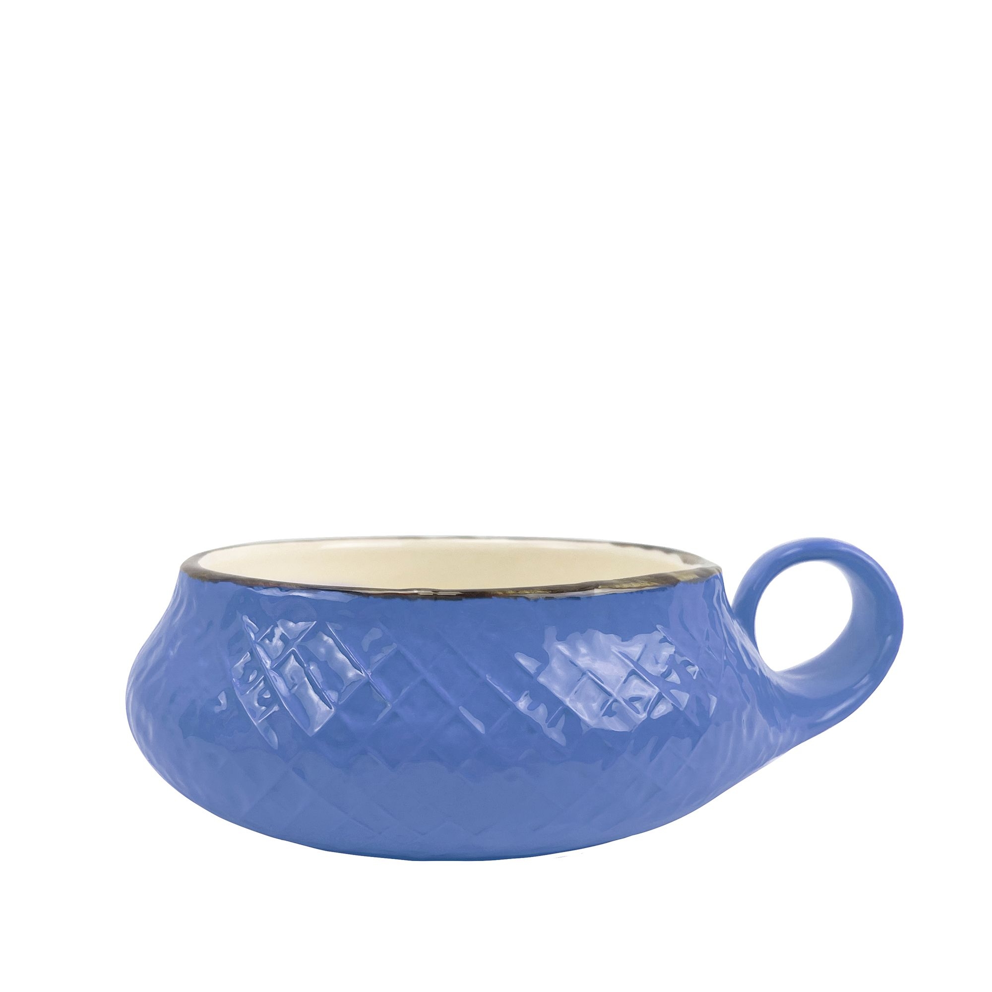 Arcucci - Schale mit Henkel - 13 x 21 cm - Turchese-Türkis