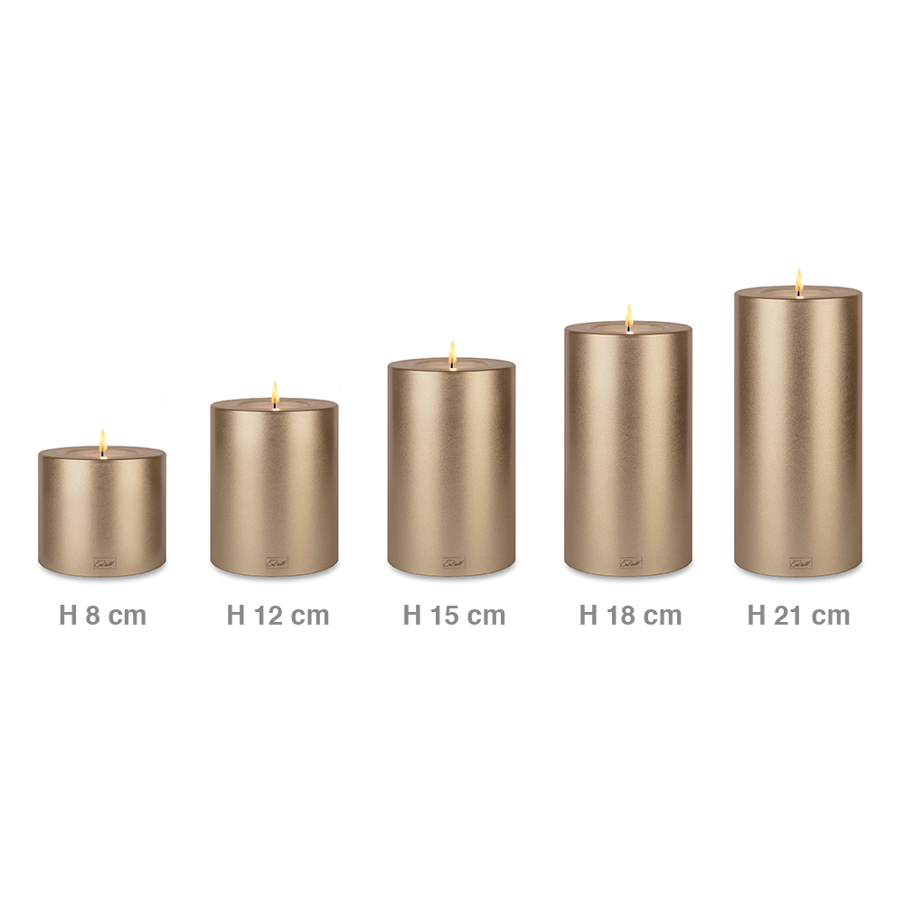 Qult Farluce Trend - Tealight Candle Holder - cream gold - Ø 10 cm H 18 cm - Set of 4