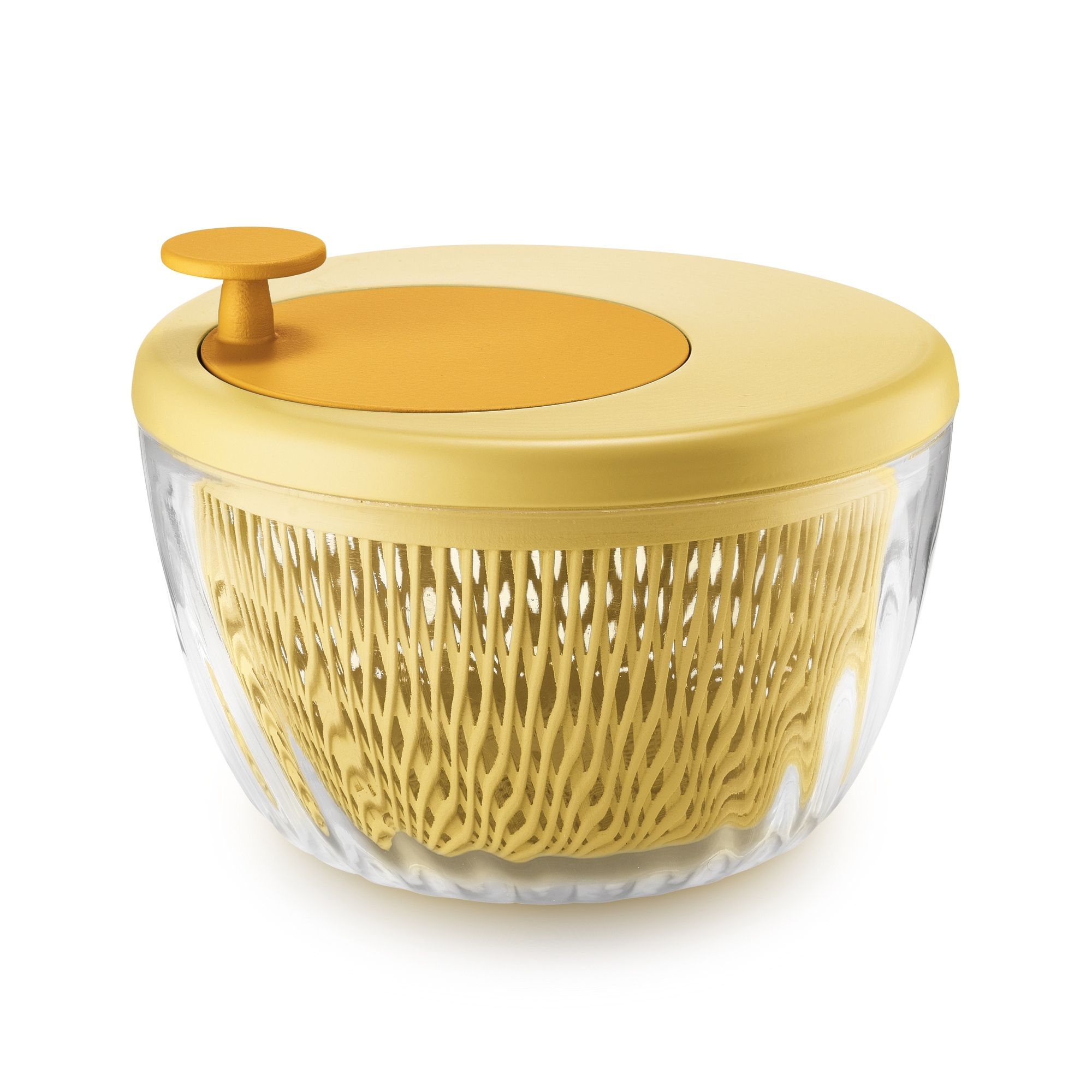 Guzzini - salad spinner with lid SPIN&STORE 26cm - Acid Yellow