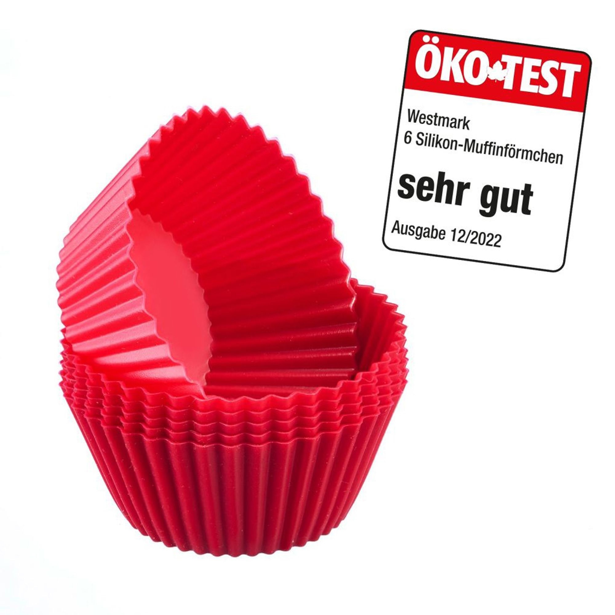 Westmark - 6 silicone muffin moulds, ø 7 cm, red Westmark - 6 silicone muffin moulds, ø 7 cm, red