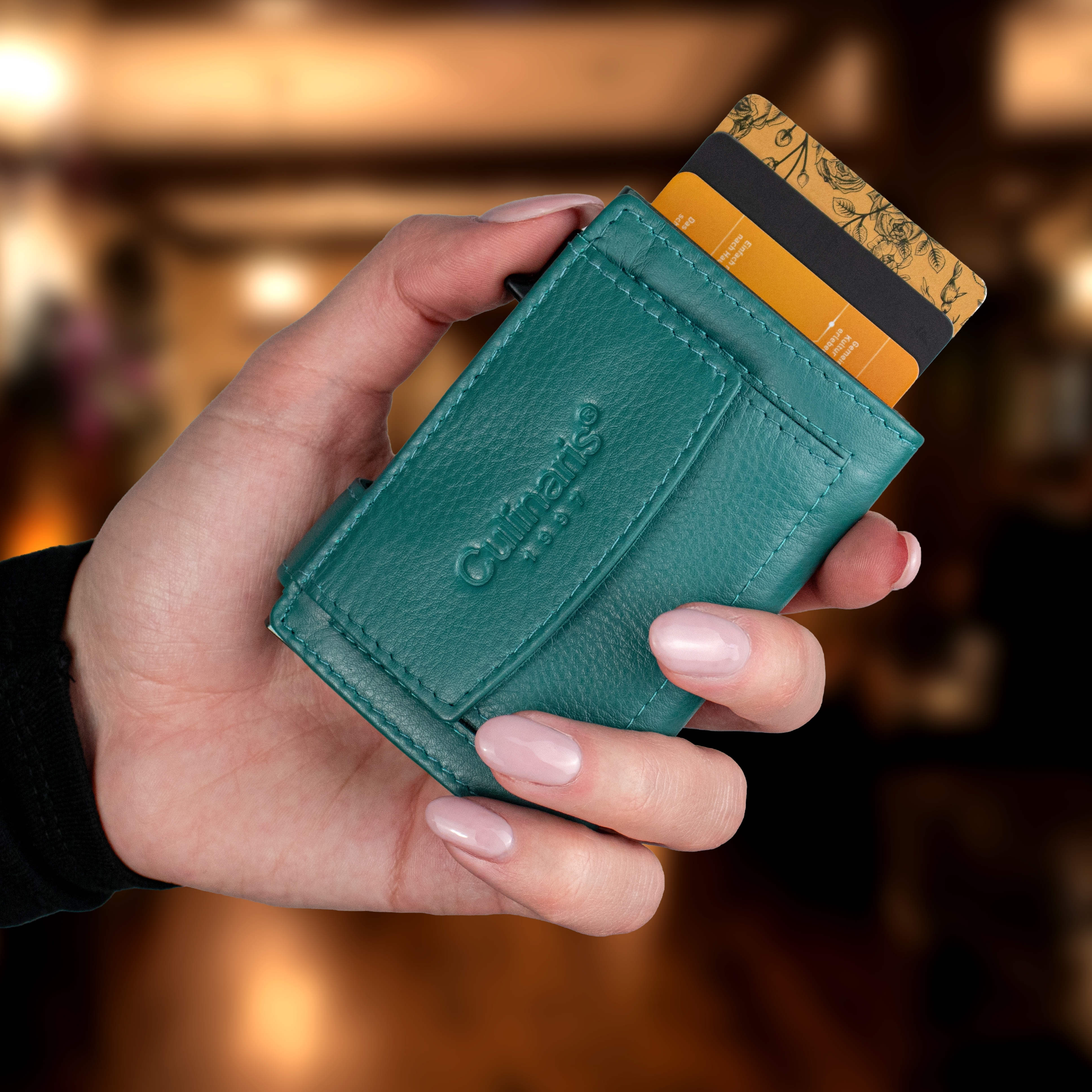 Card Case with Coin Pocket - Turquoise | Culinaris