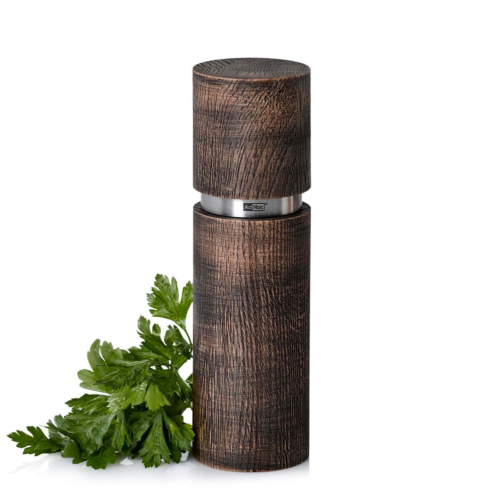 AdHoc wooden Textura Antique Grande pepper or salt mill, bro