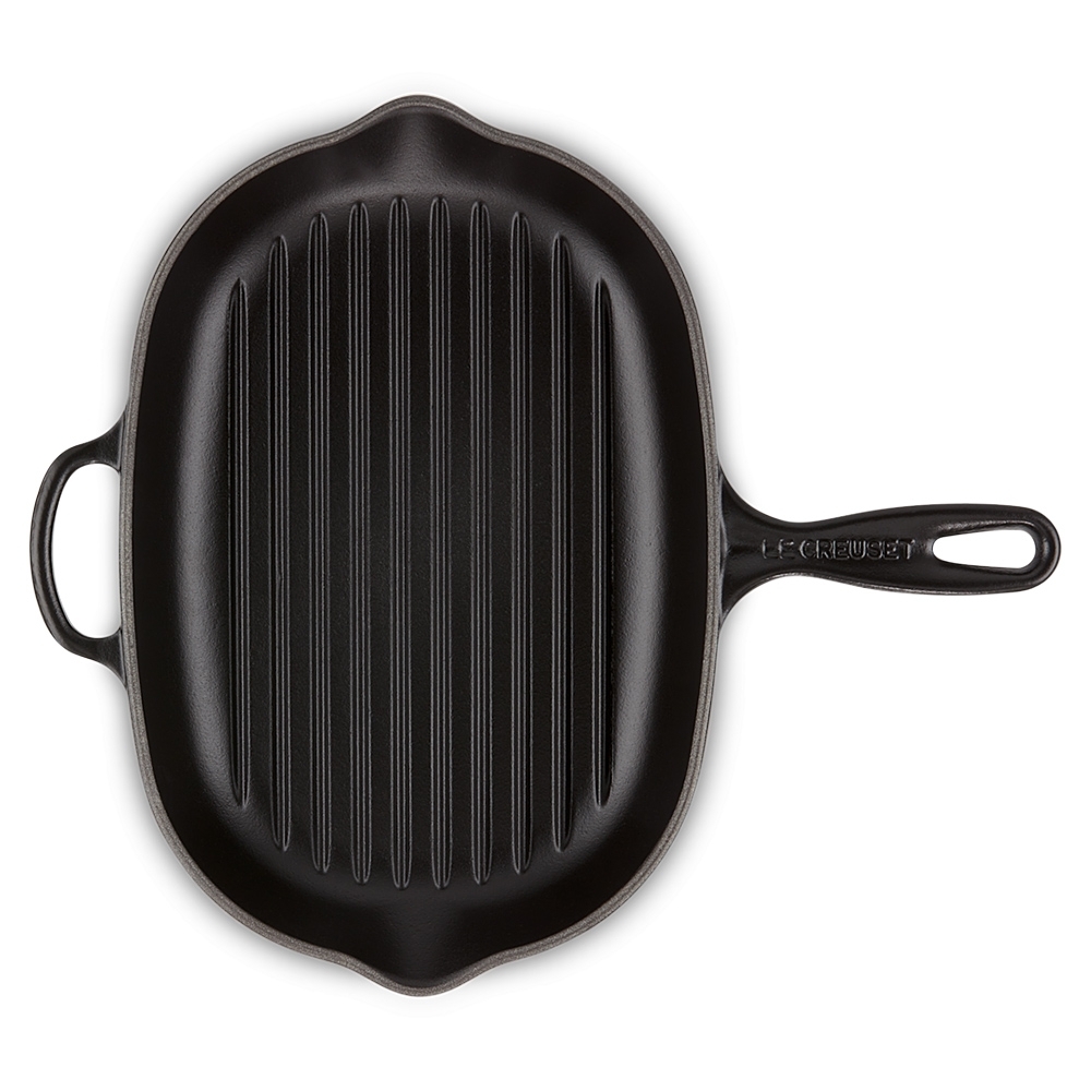 Le Creuset - Signature oval Skillet Grill - Black