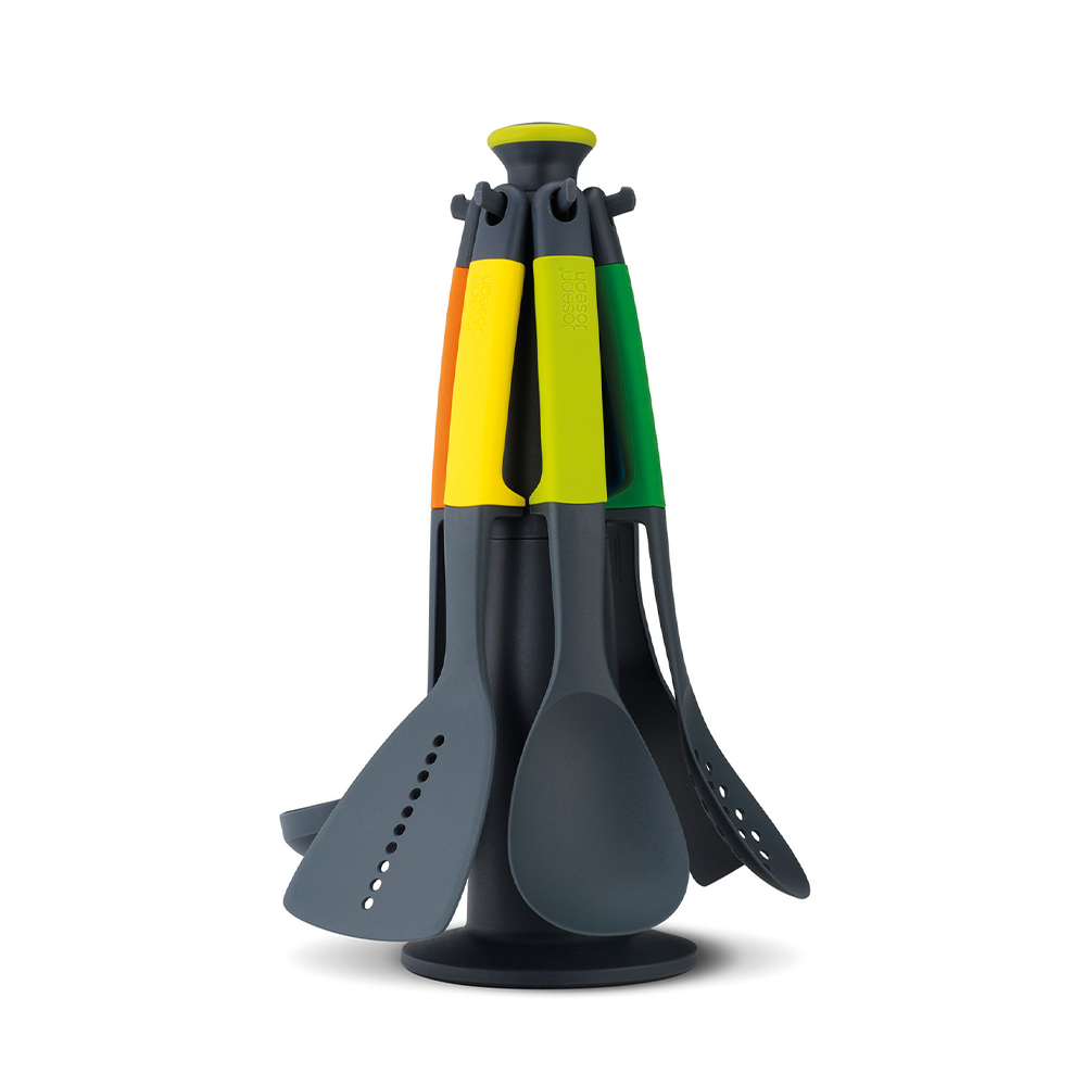 Joseph Joseph - Elevate™ 6-teiliges Utensilien-Set mit Drehständer - mehrfarbig
