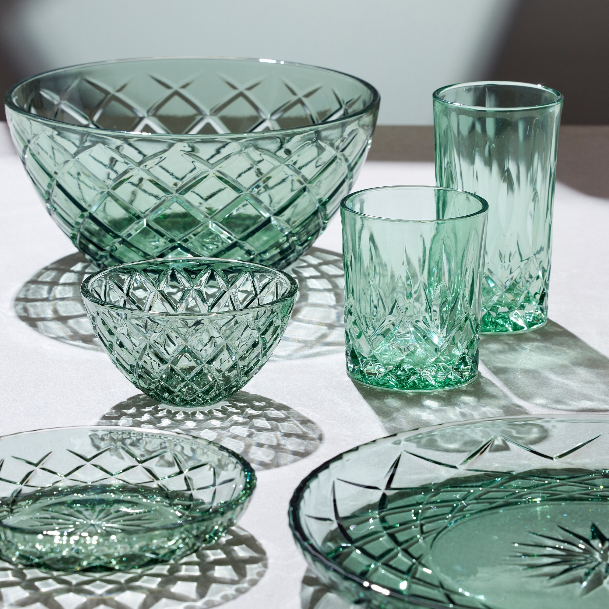 Lyngby Glass - Sorrento - Plate 16 cm - Green - 4 pcs.