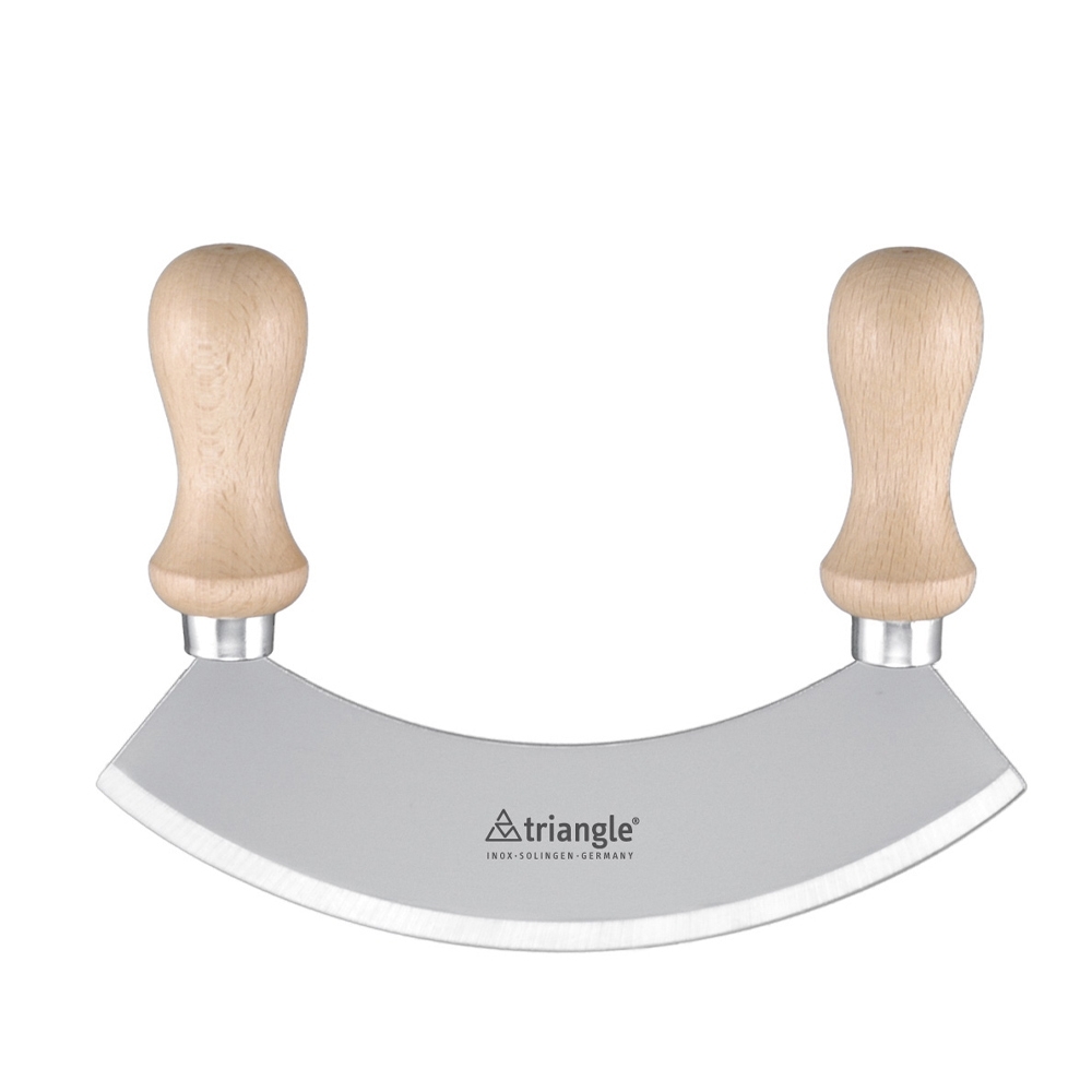 Triangle® 14 cm single-edge mezzaluna with beech handles