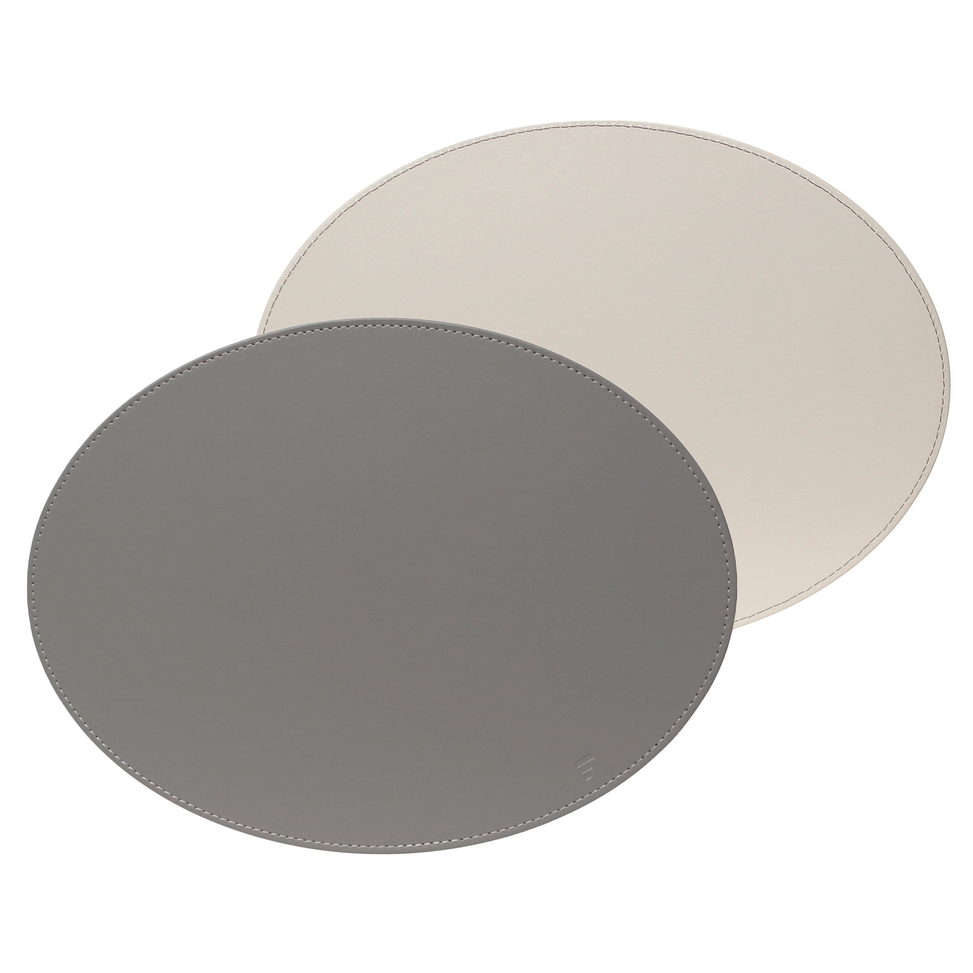 Freeform - Oval placemat - Gray/White - 45 x 34 cm