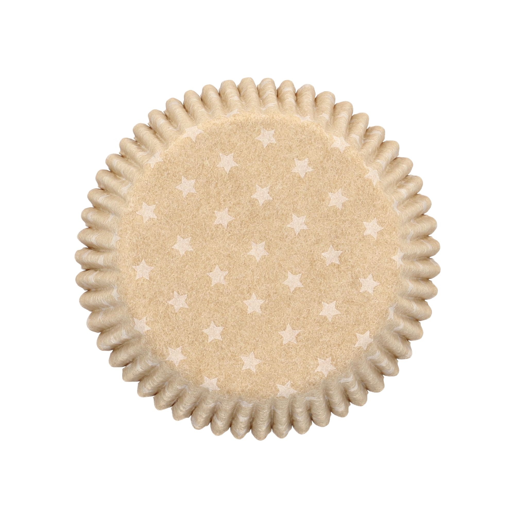 Round Birkmann kraft paper muffin cases with star pattern