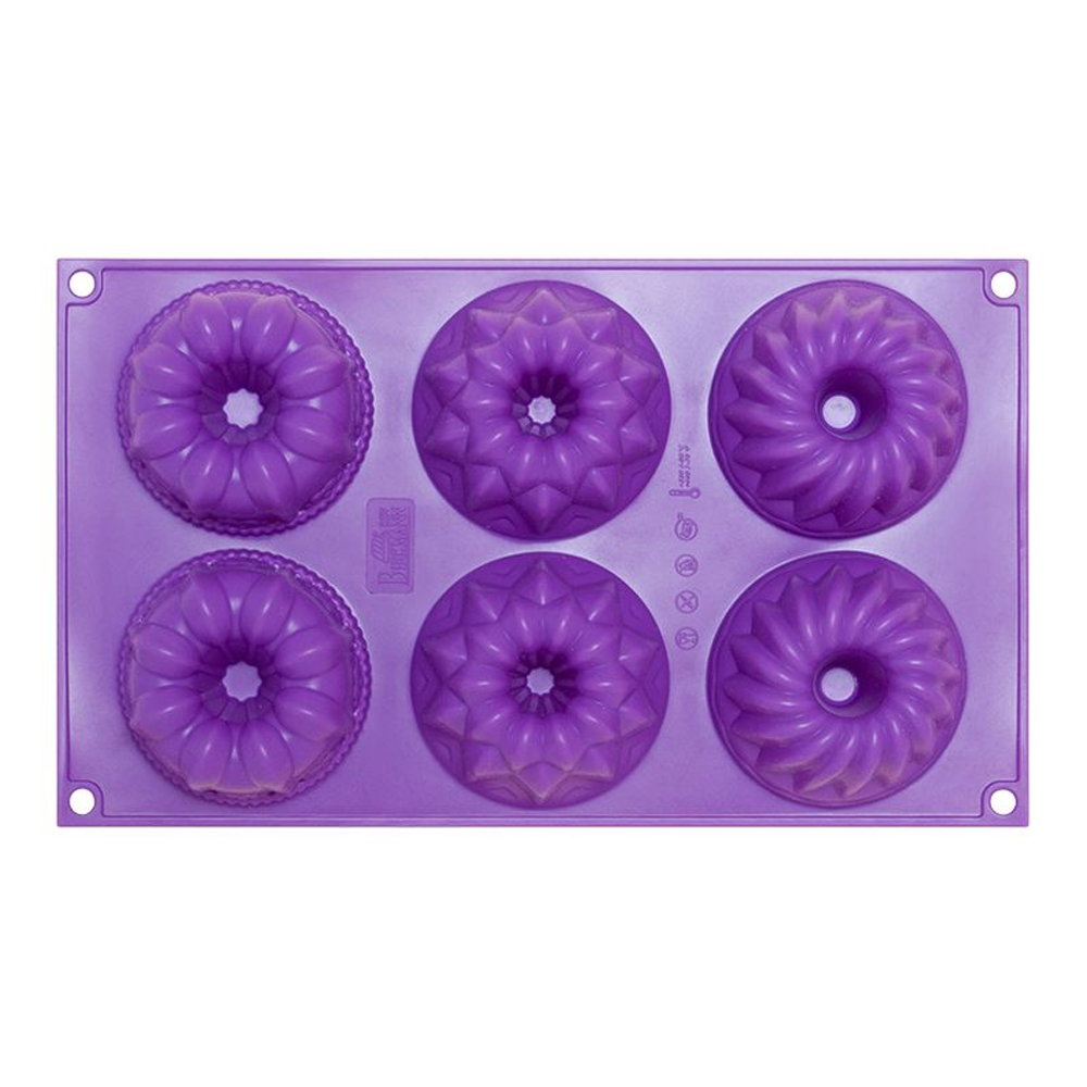 BR Ring cake molds 6 silicone purple